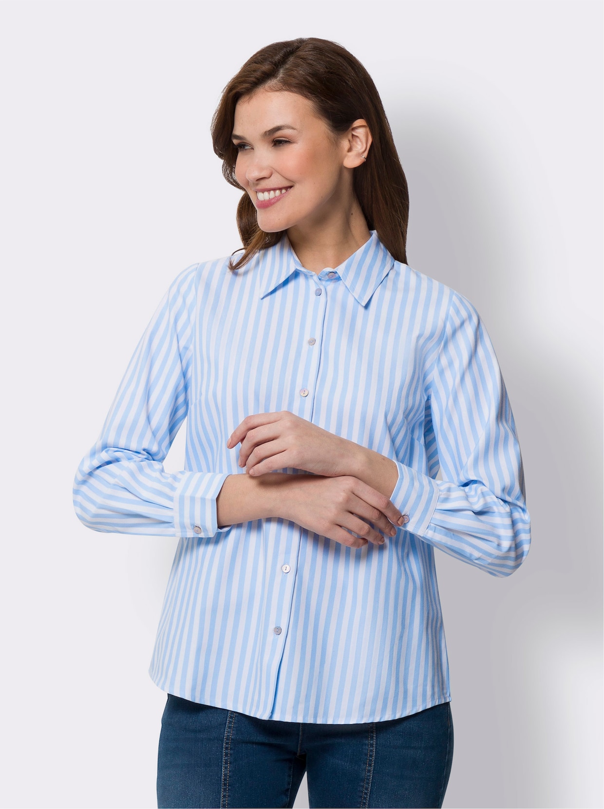 heine Gestreepte blouse - ijsblauw/wit gestreept