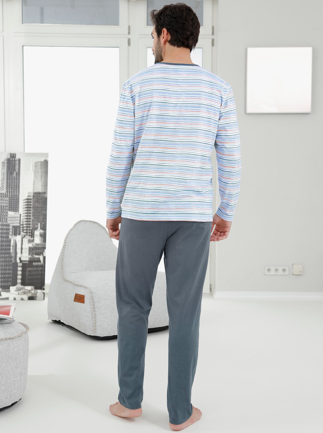 wäschepur men Pyjamas - antracit + marin