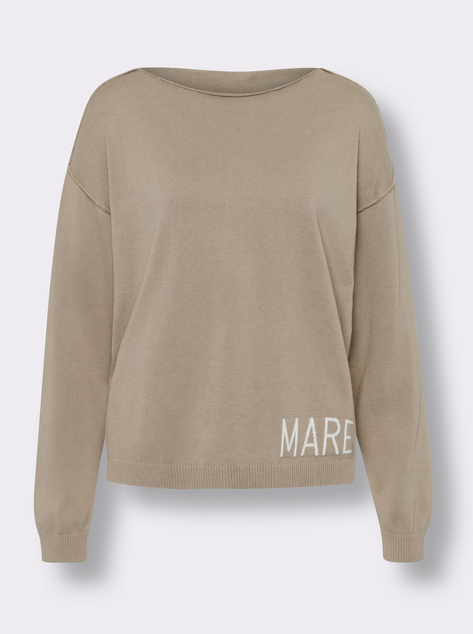 heine Baumwollpullover mit Seitenschlitzen - sesam