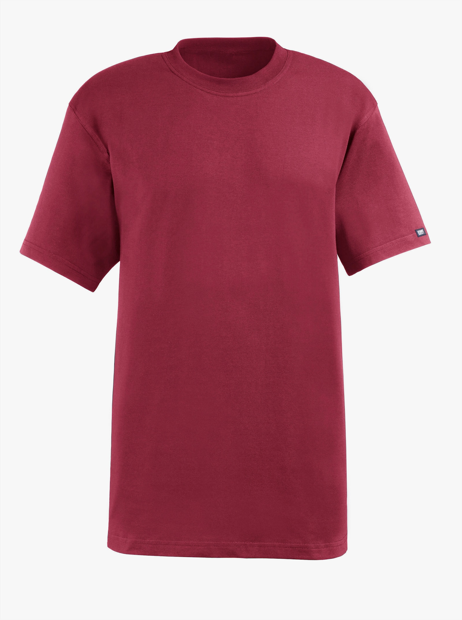 Kumpf Shirt - mittelgrau + weinrot