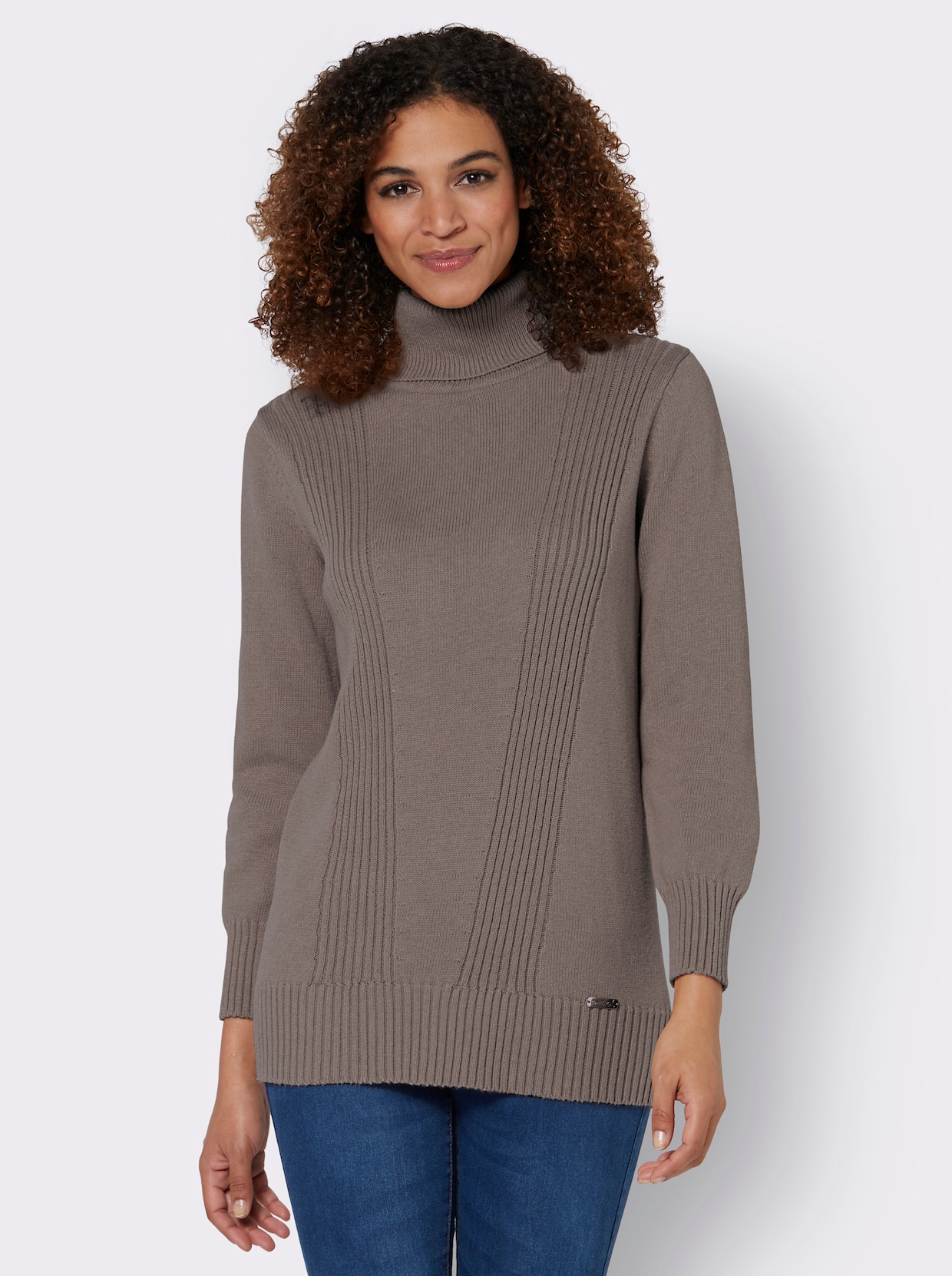 Lange pullover - taupe