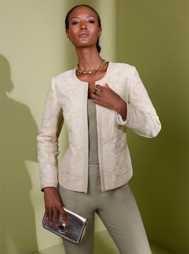 Blazer - champagne/leem gedessineerd