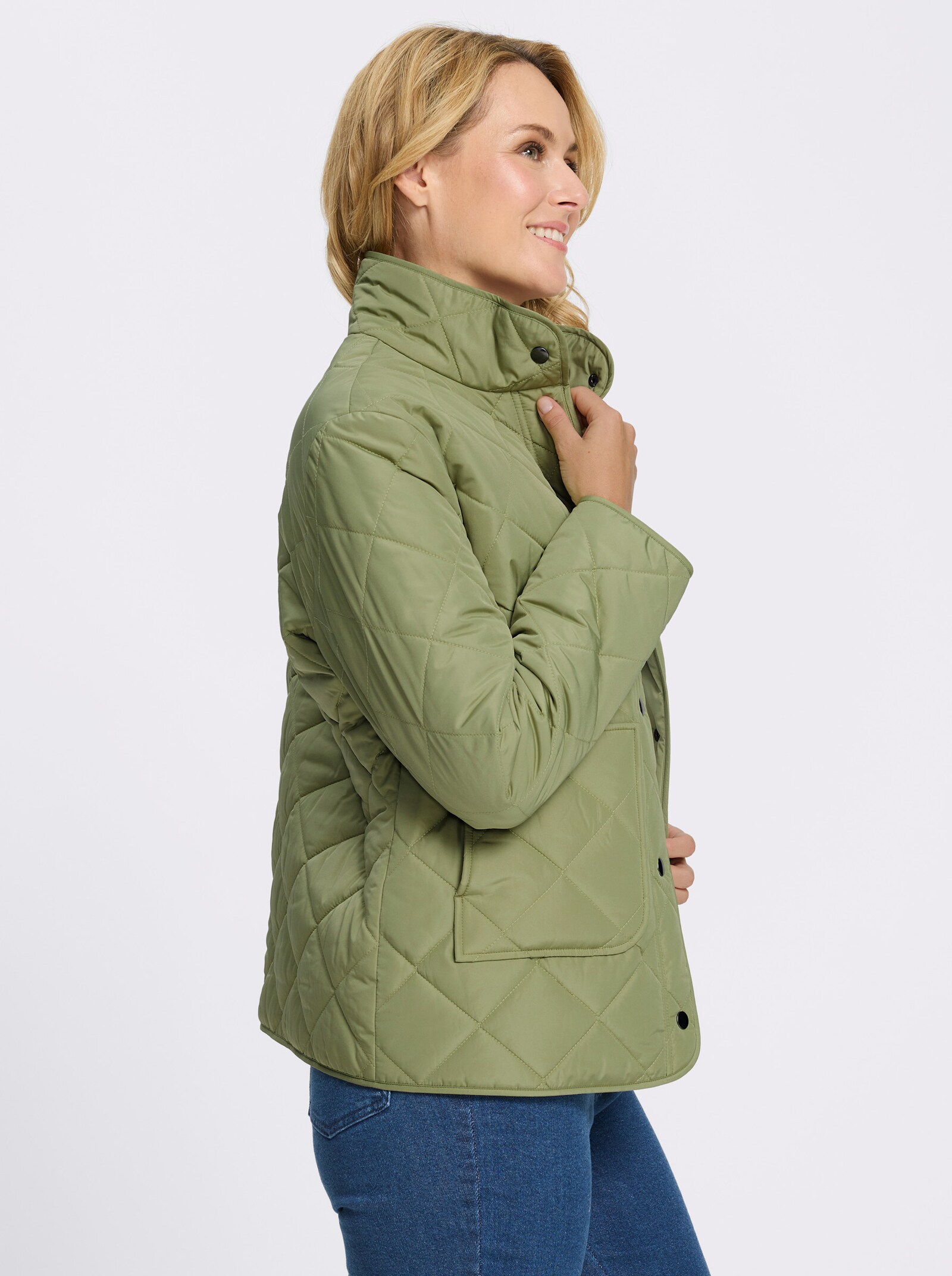 Steppjacke mit Stehkragen - schilf