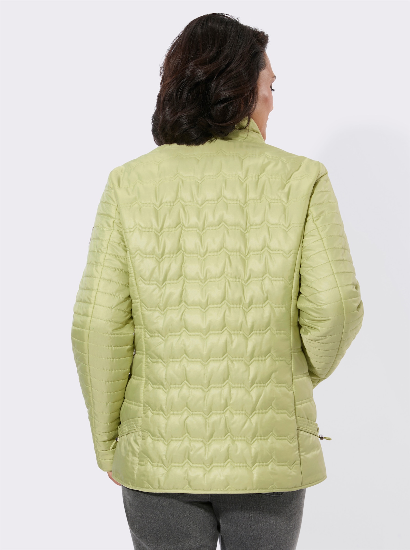 Steppjacke in kontrastreicher Verarbeitung - lindgrün
