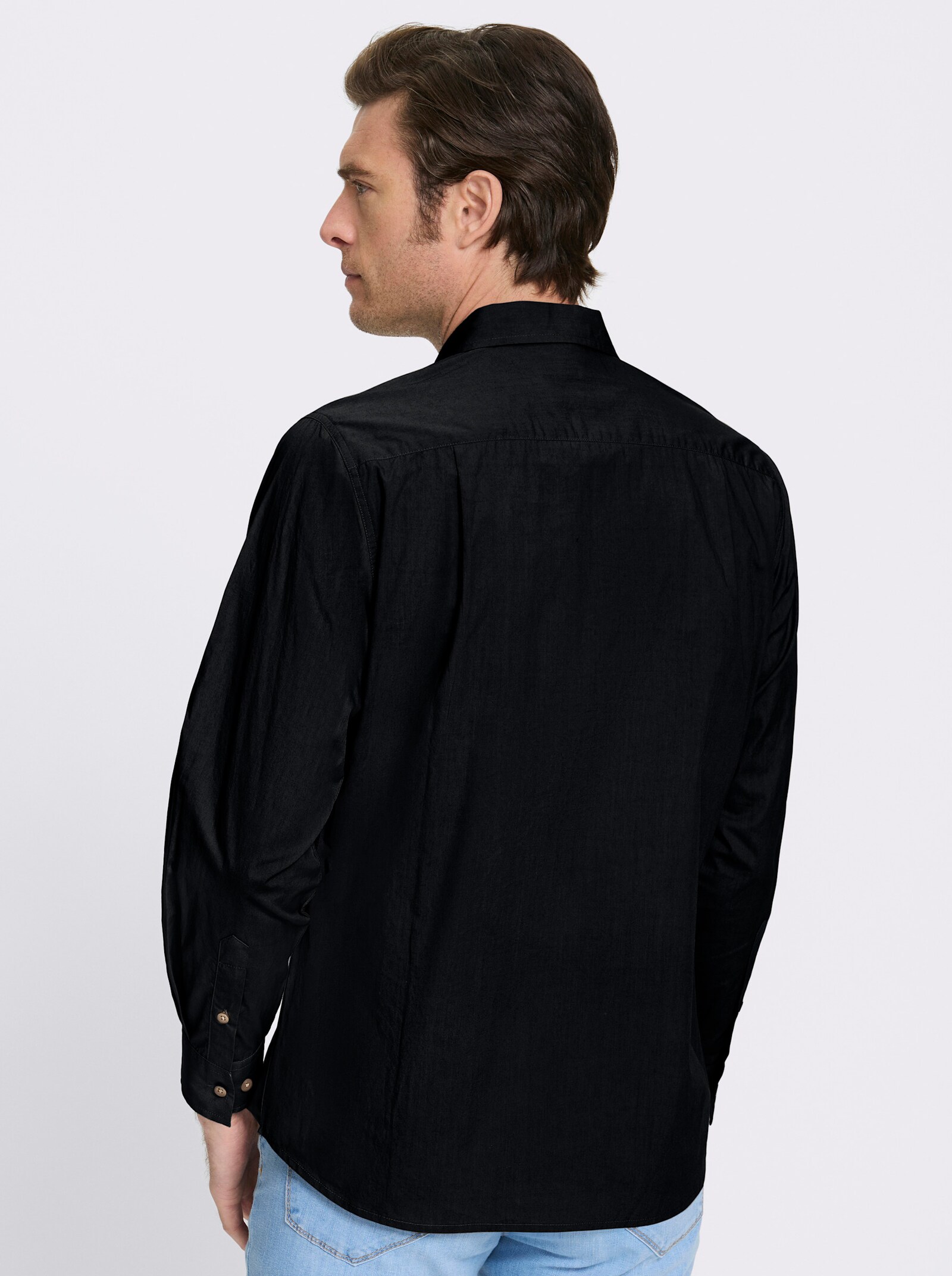 Catamaran Langarmhemd mit platzierten Prints, Baumwolle - schwarz-bedruckt