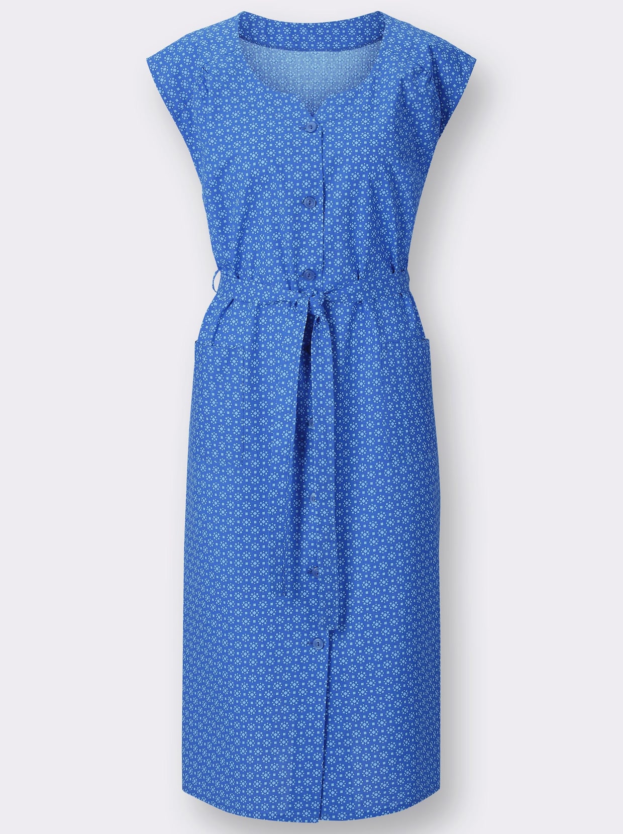 Kleiderschürze - blau-bedruckt