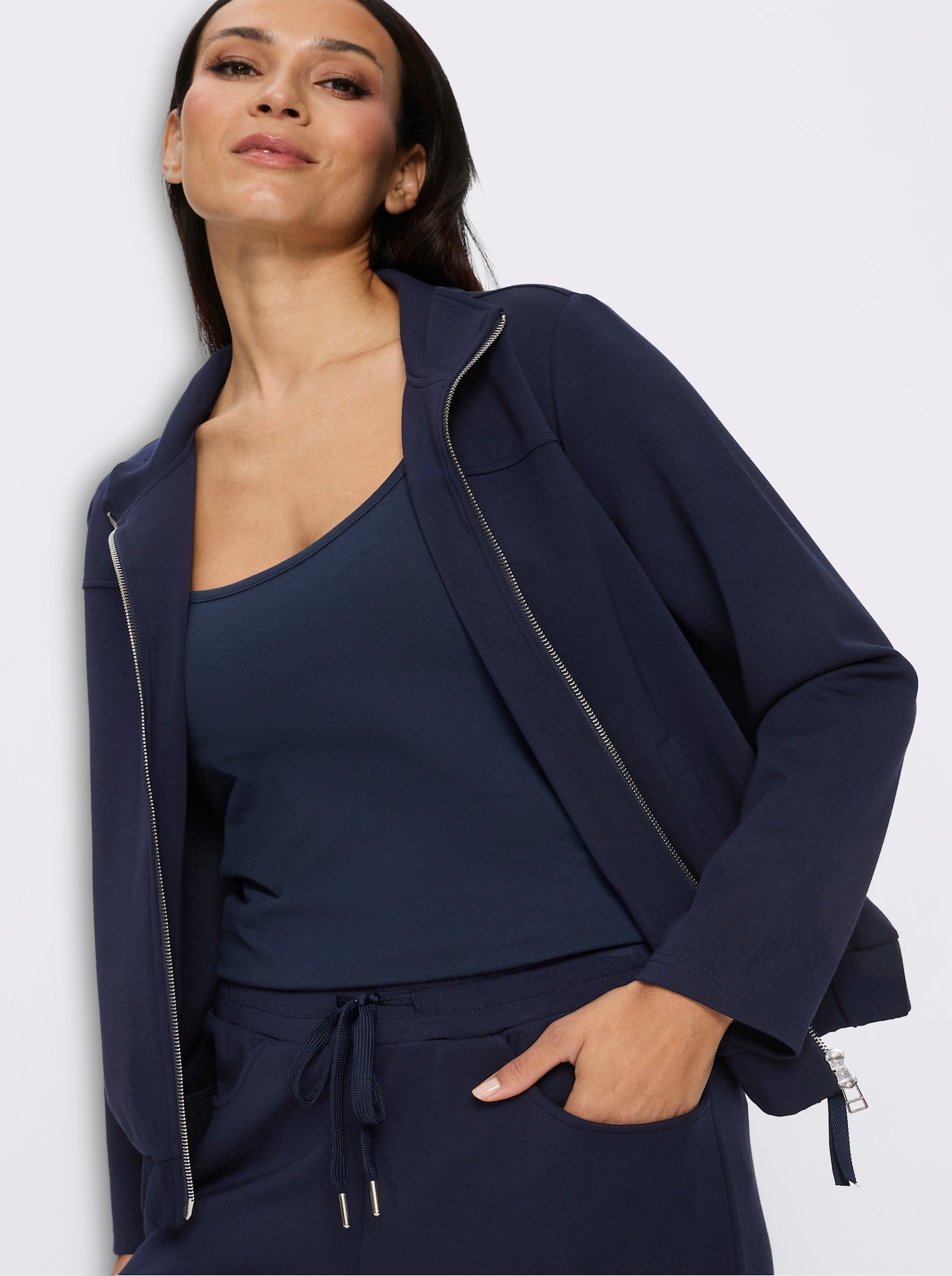 heine Hosenanzug mit trendigem Stehkragen - marine