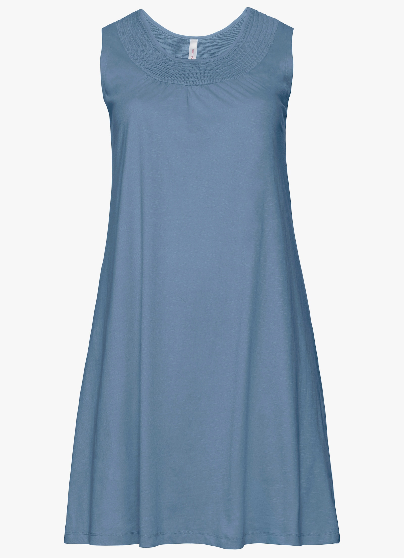 sheego Jerseyjurk in wijde A-lijn, mouwloos - bleu