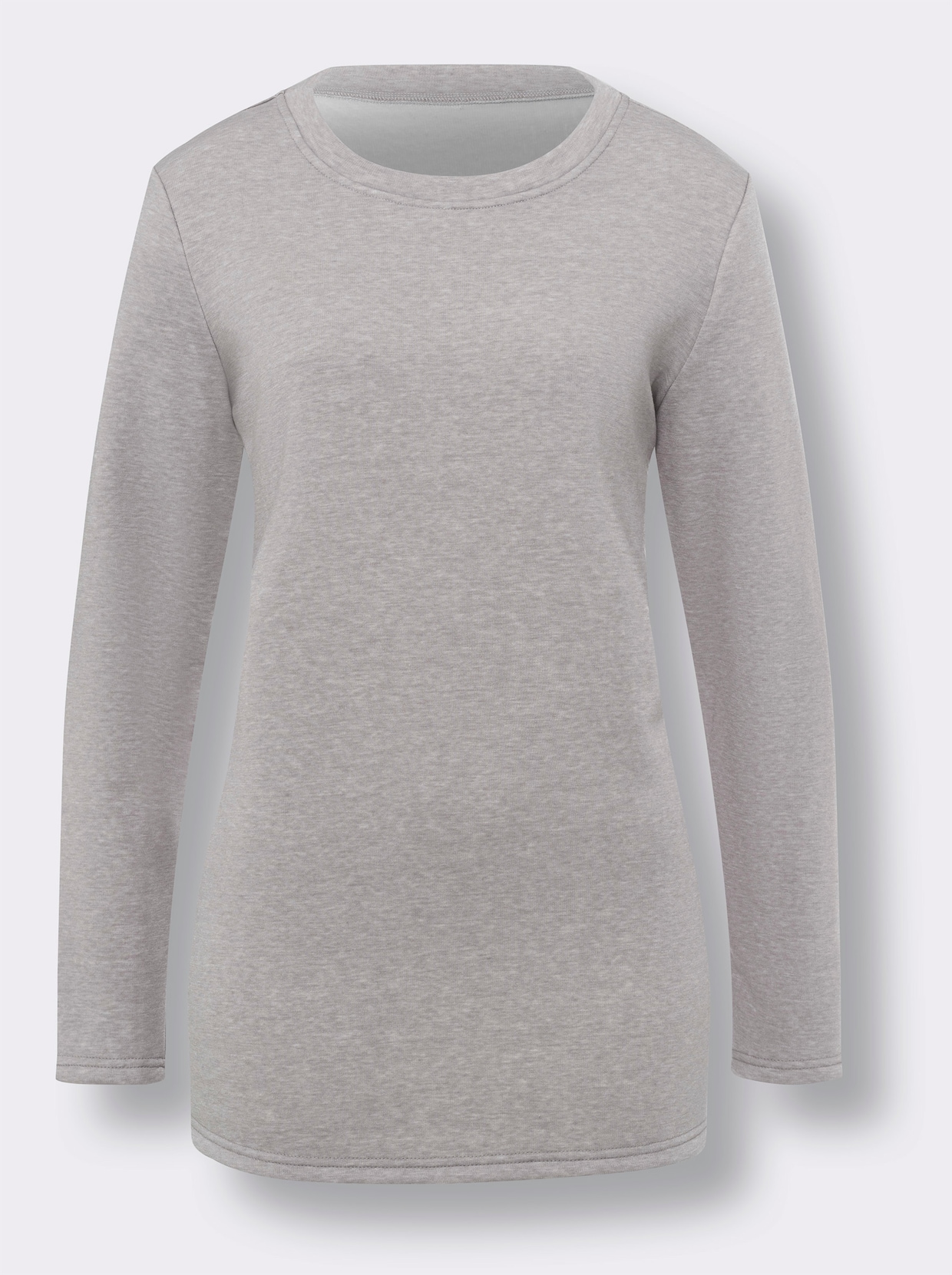 Lang shirt - steengrijs/gemêleerd