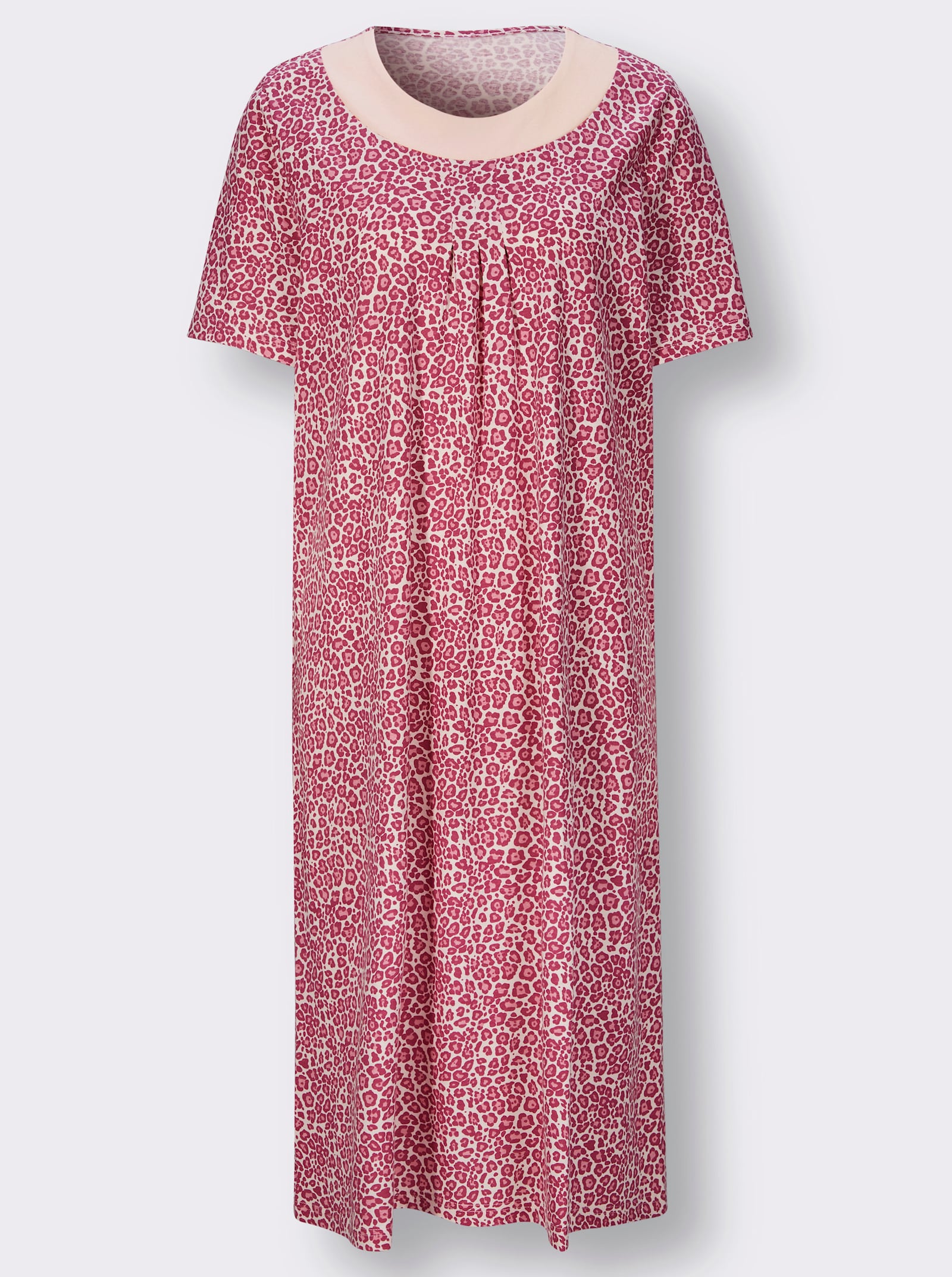 wäschepur Nachthemden im Minimaldessin - weiß-steingrau + hellrosé-altrosa