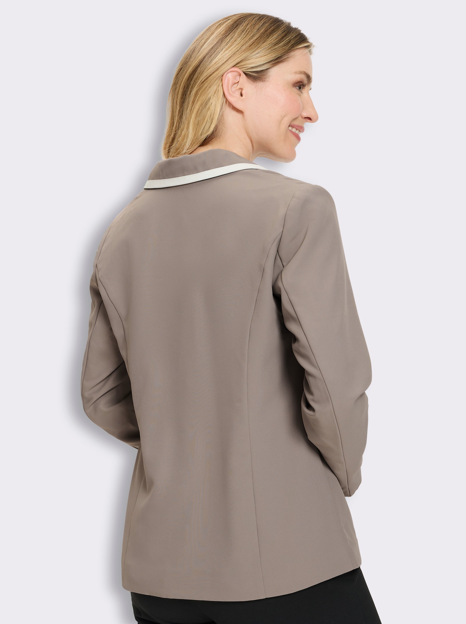 Blazer mit Kontrastdetails - taupe