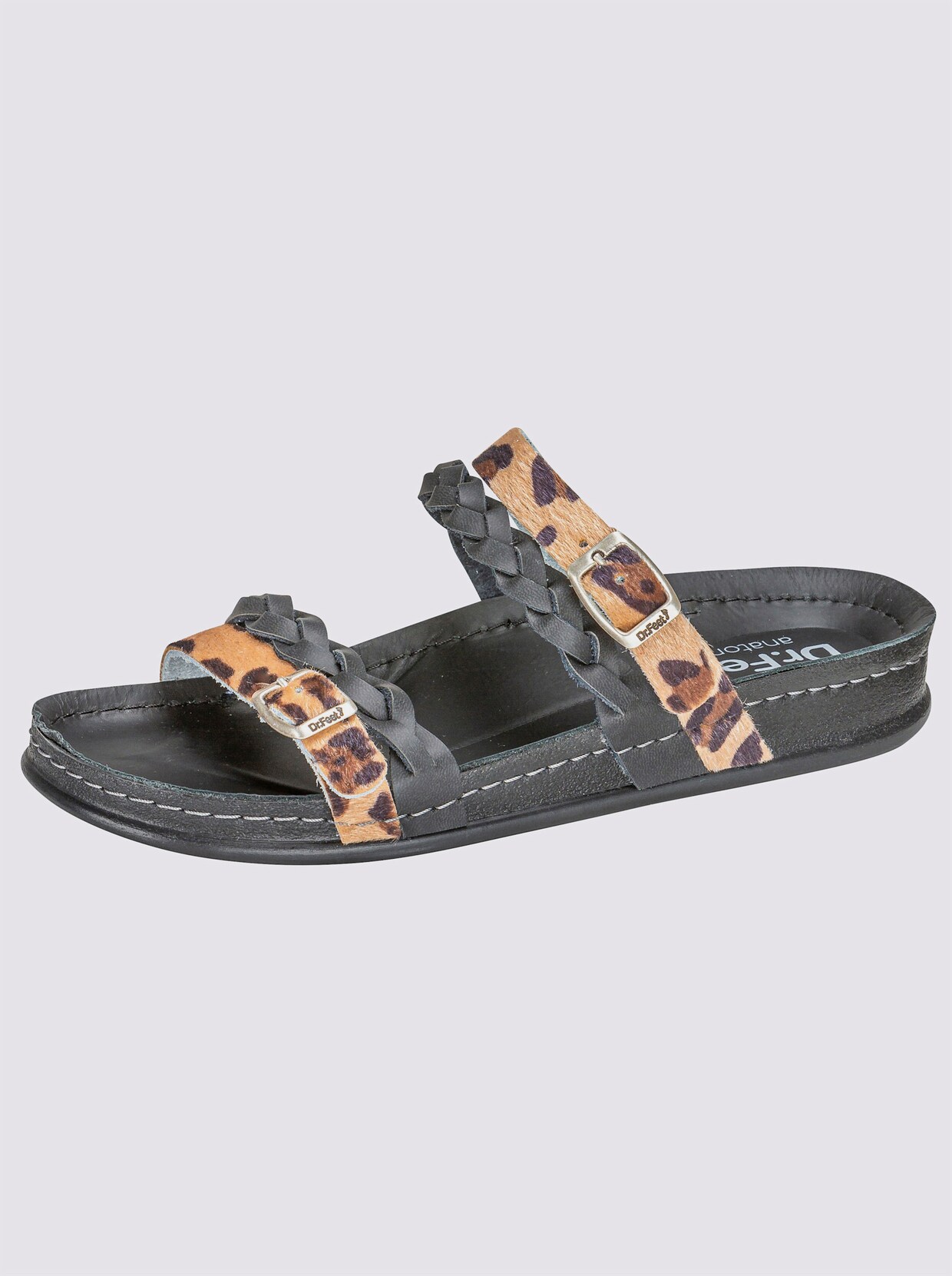 Dr. Feet Pantolette - schwarz-leofarben