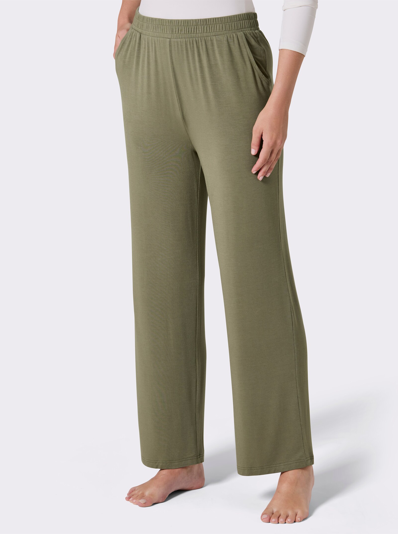 feel good Hosen - khaki + dunkeltaupe