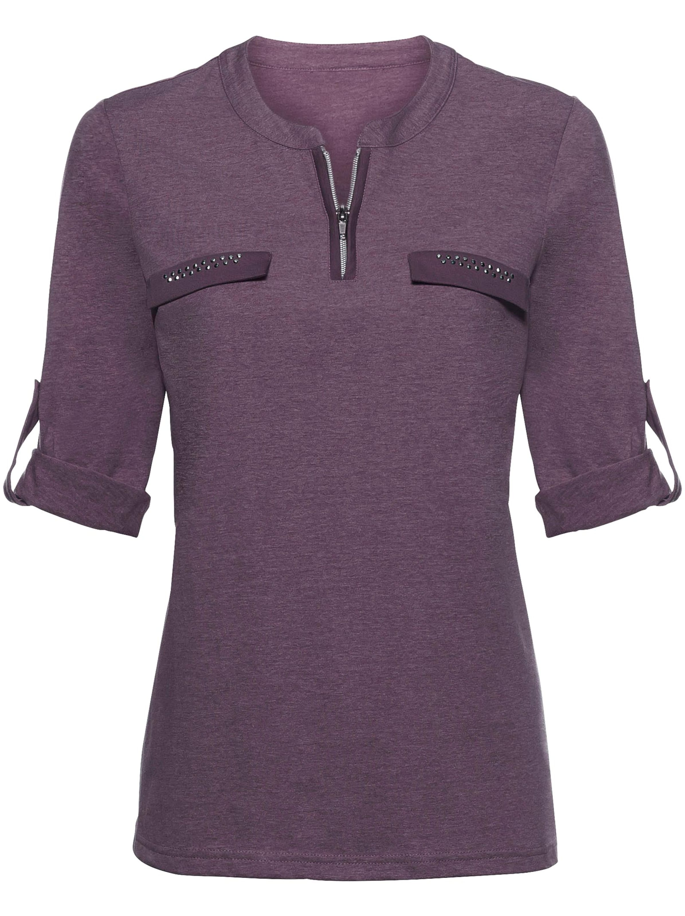 Shirt - pflaume-meliert