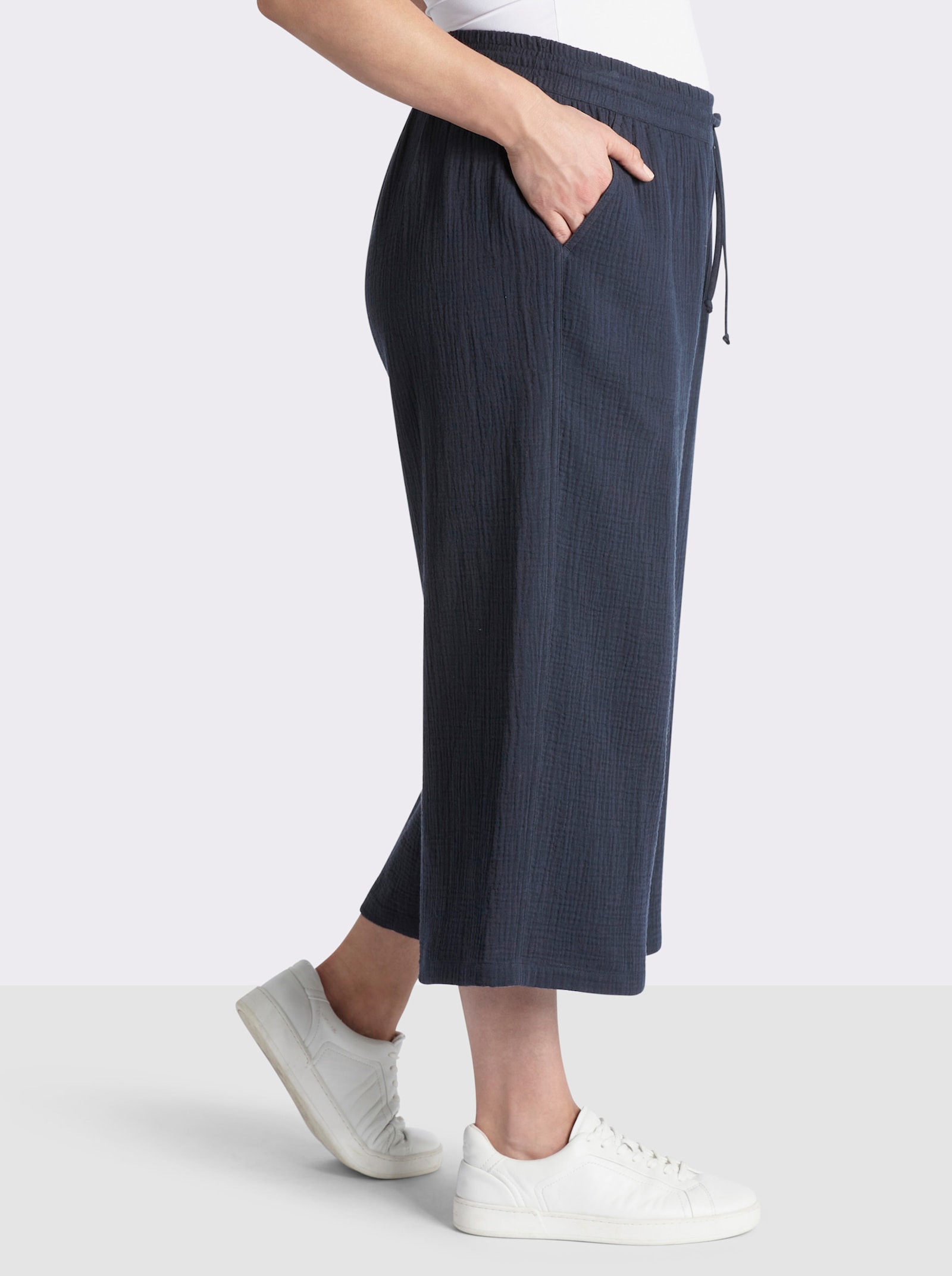 sheego 3/4-Hose in Schlupfform - tiefblau