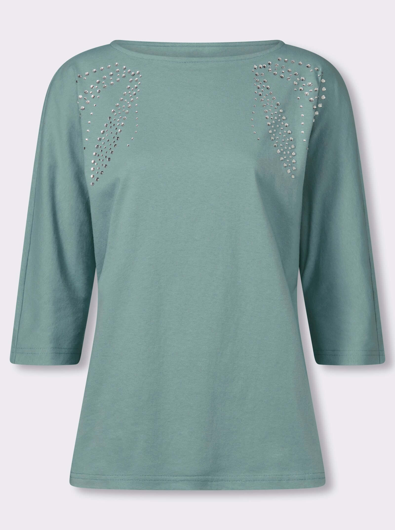 3/4-Arm-Shirt mit Fledermaus-Ärmeln - salbei