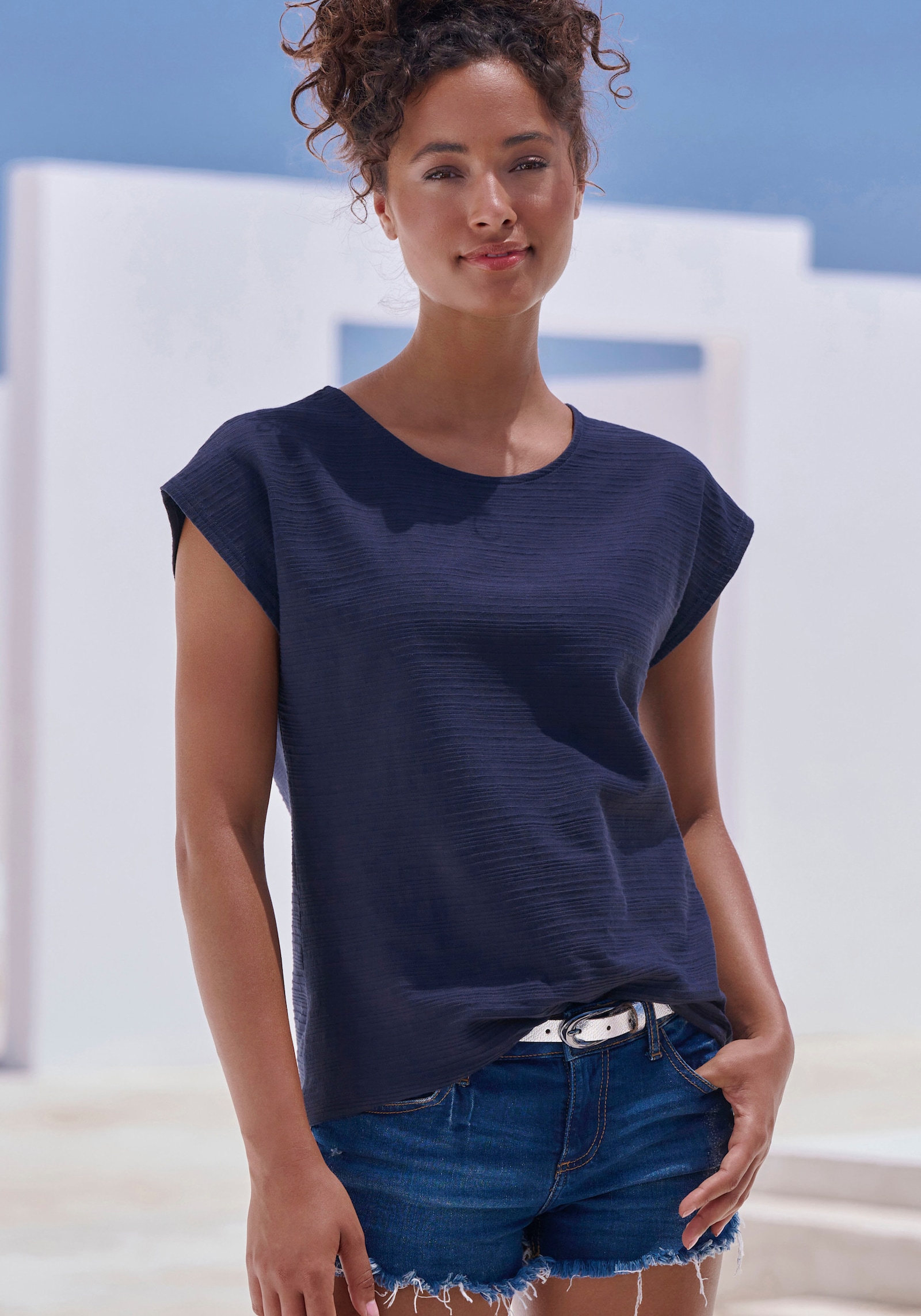 Vivance T-Shirt - apricot, navy