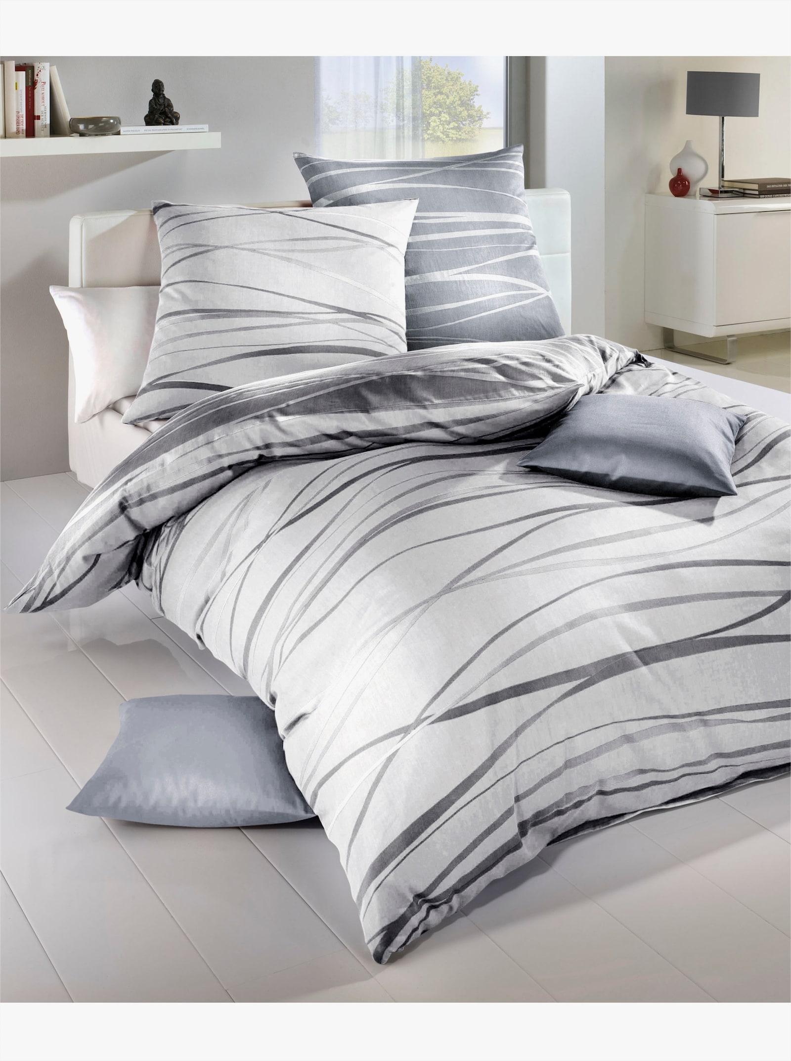 Kaeppel Bettwäsche - weiß-grau