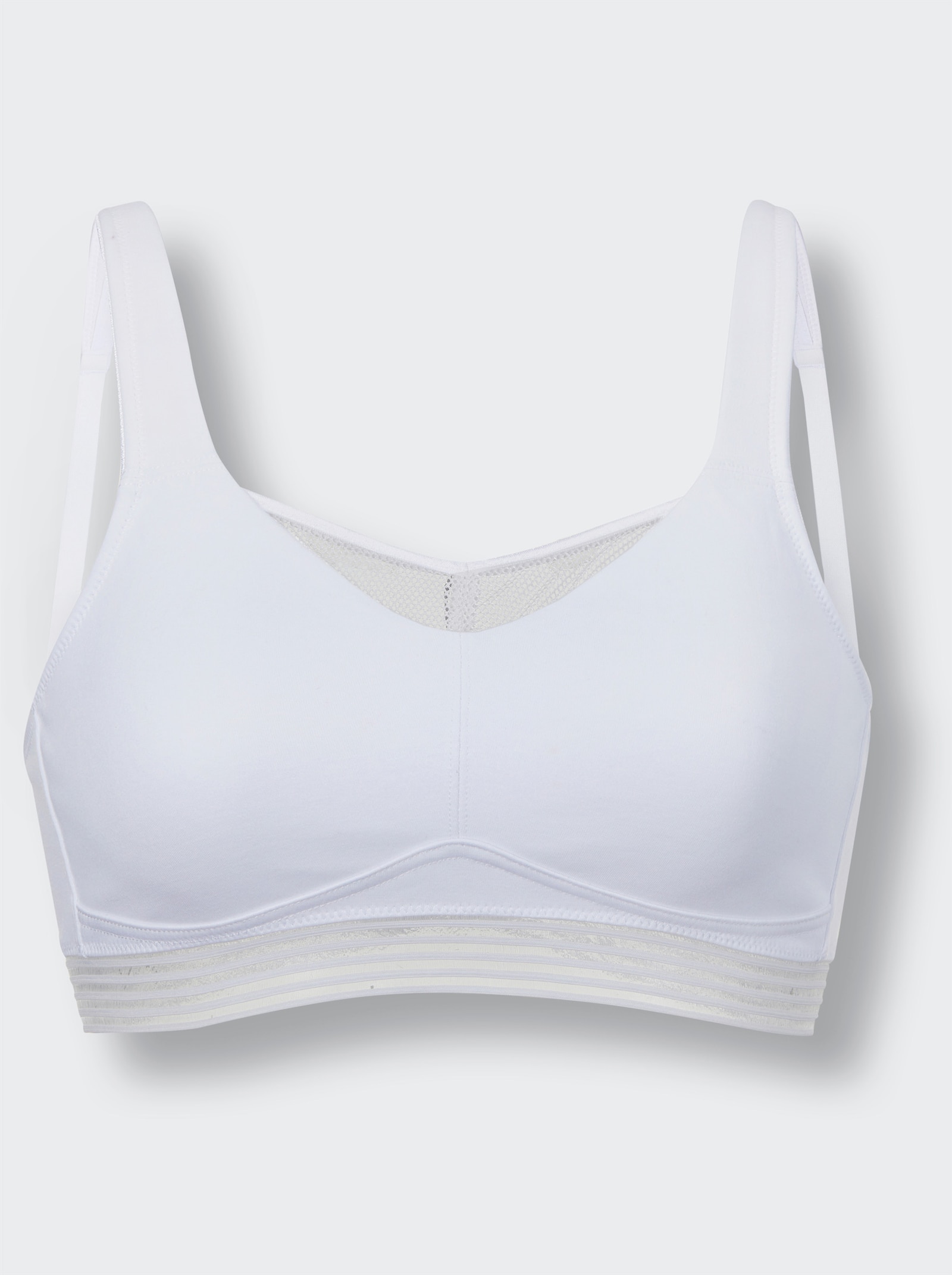 wäschepur Soutien-gorge portif sans armatures avec empiècement en maille - blanc