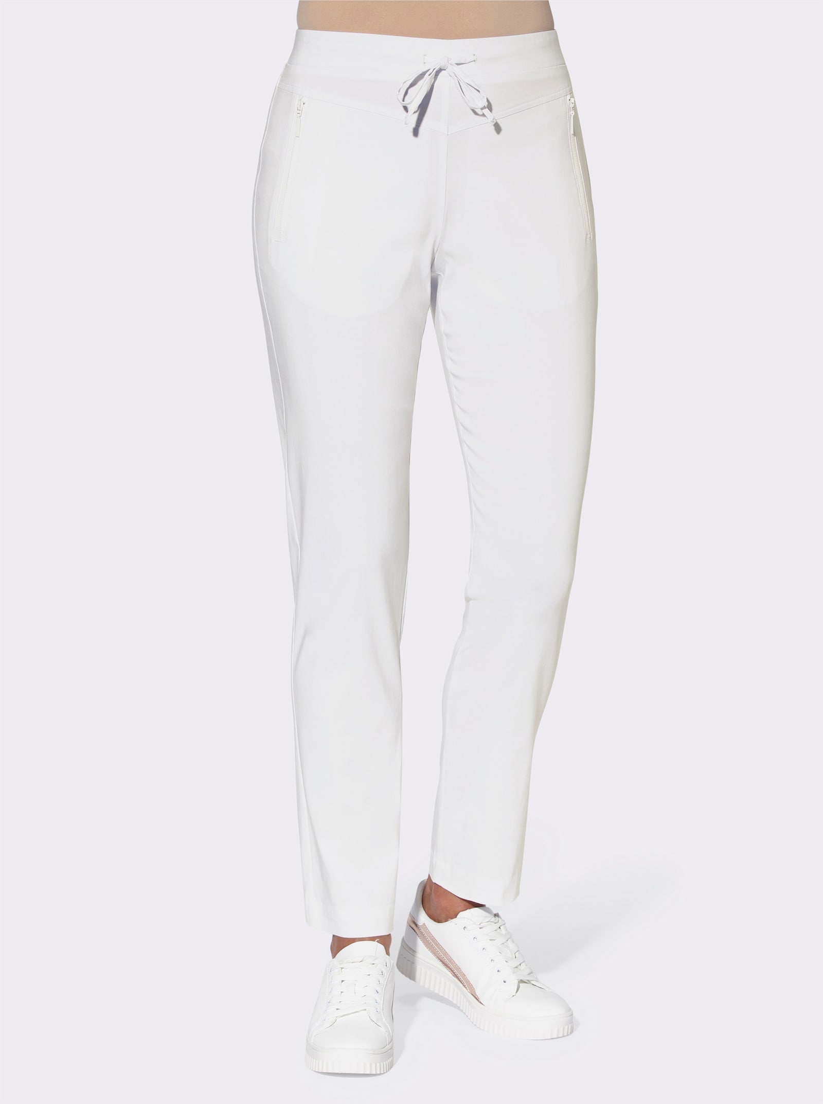 Bengalinebroek met verstelbare bindceintuur - wit