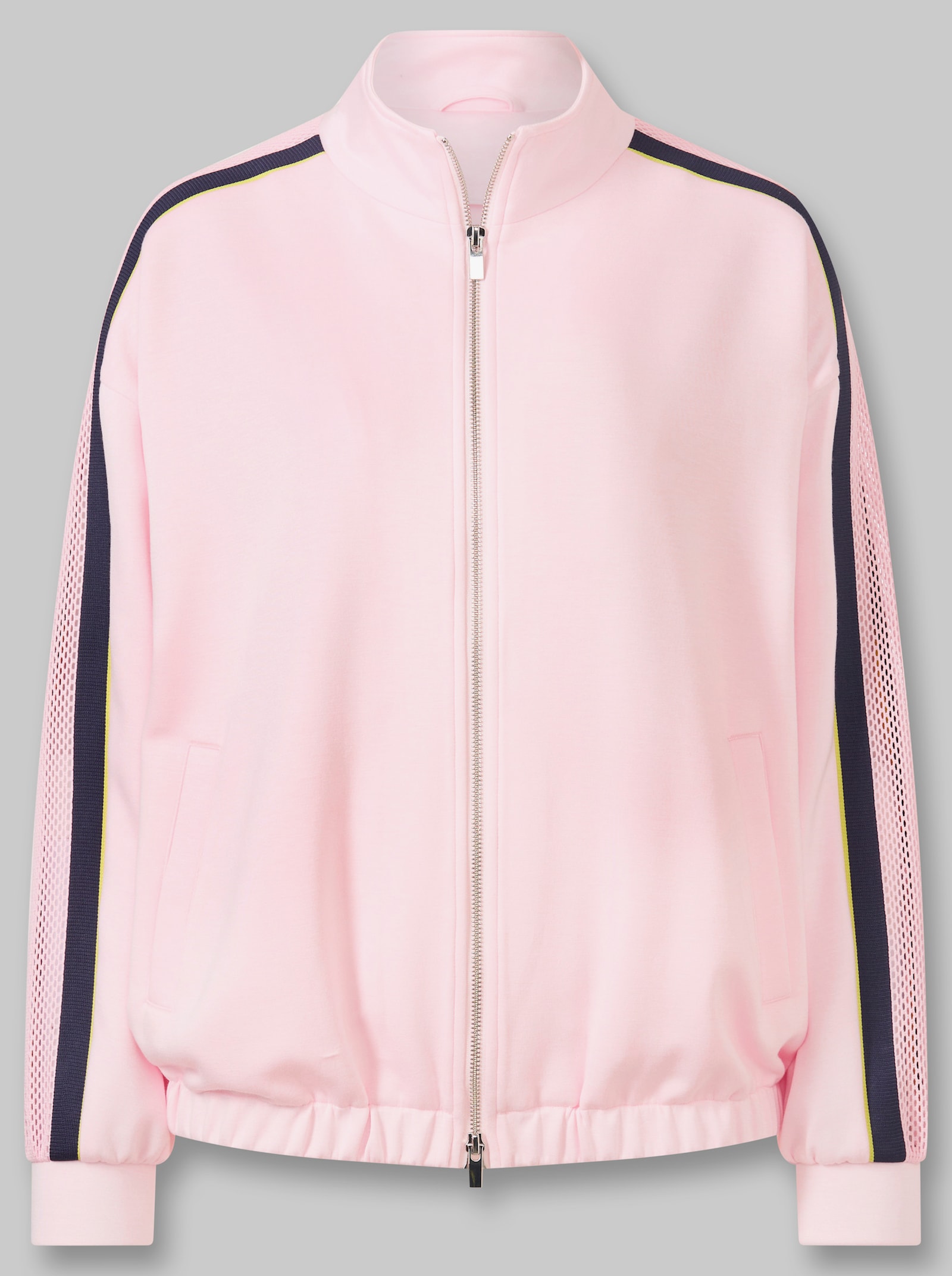 heine Shirtjacke mit Kontraststreifen - hellrosé