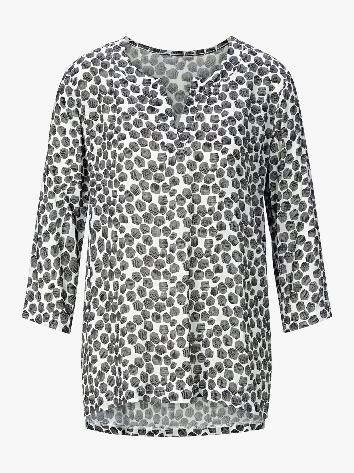 Comfortabele blouse - grijs geprint
