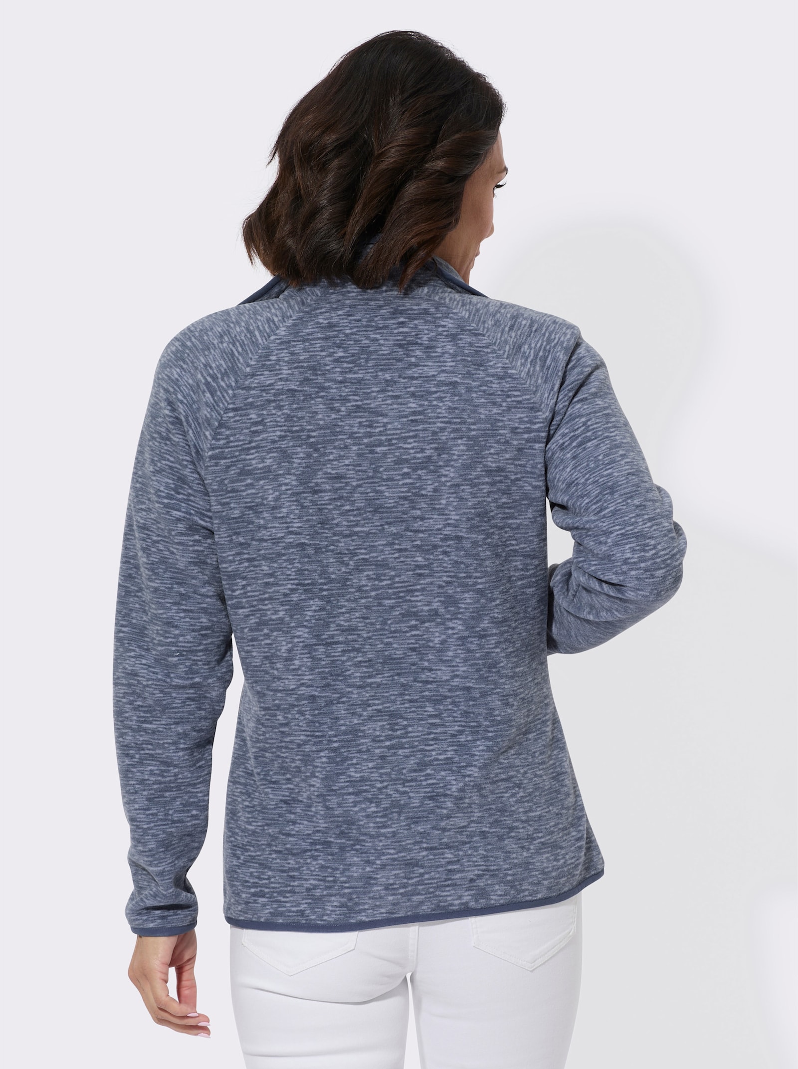 Fleecejacke mit Antipilling-Ausrüstung - taubenblau-rauchblau-bedruckt