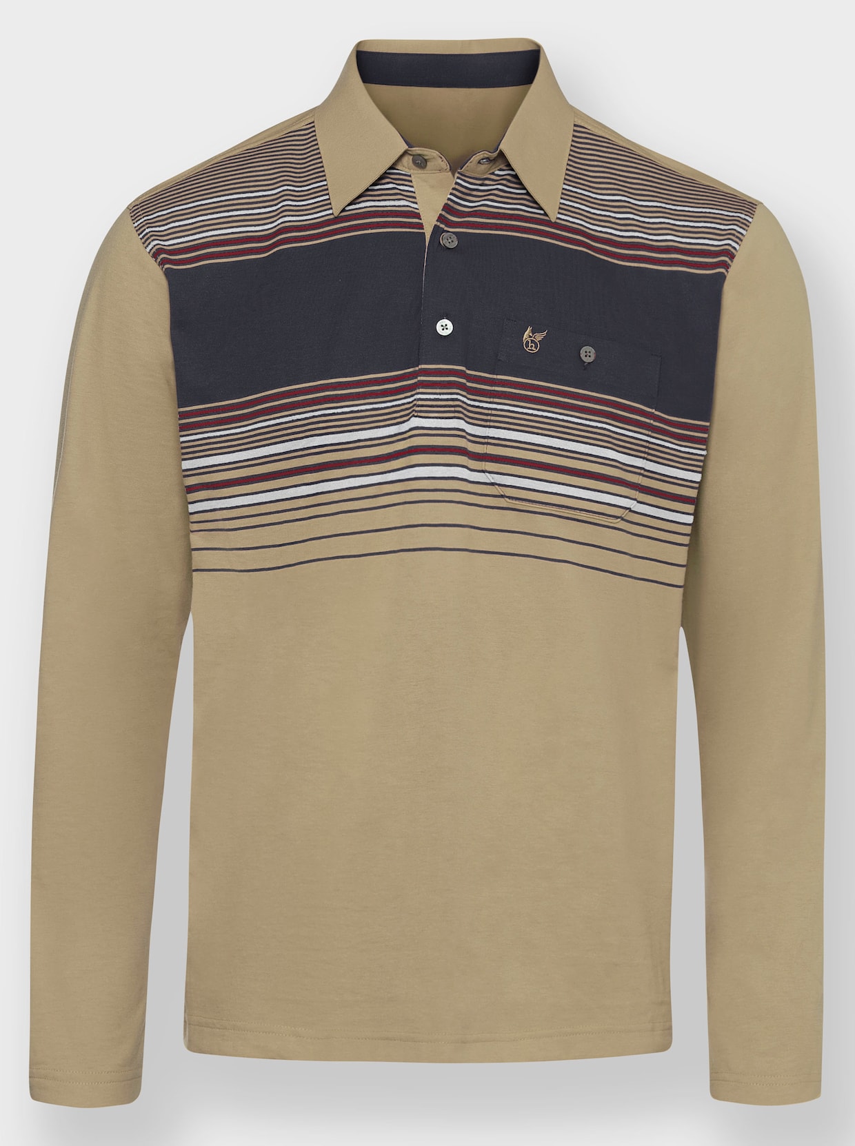 Poloshirt met lange mouwen - olijf