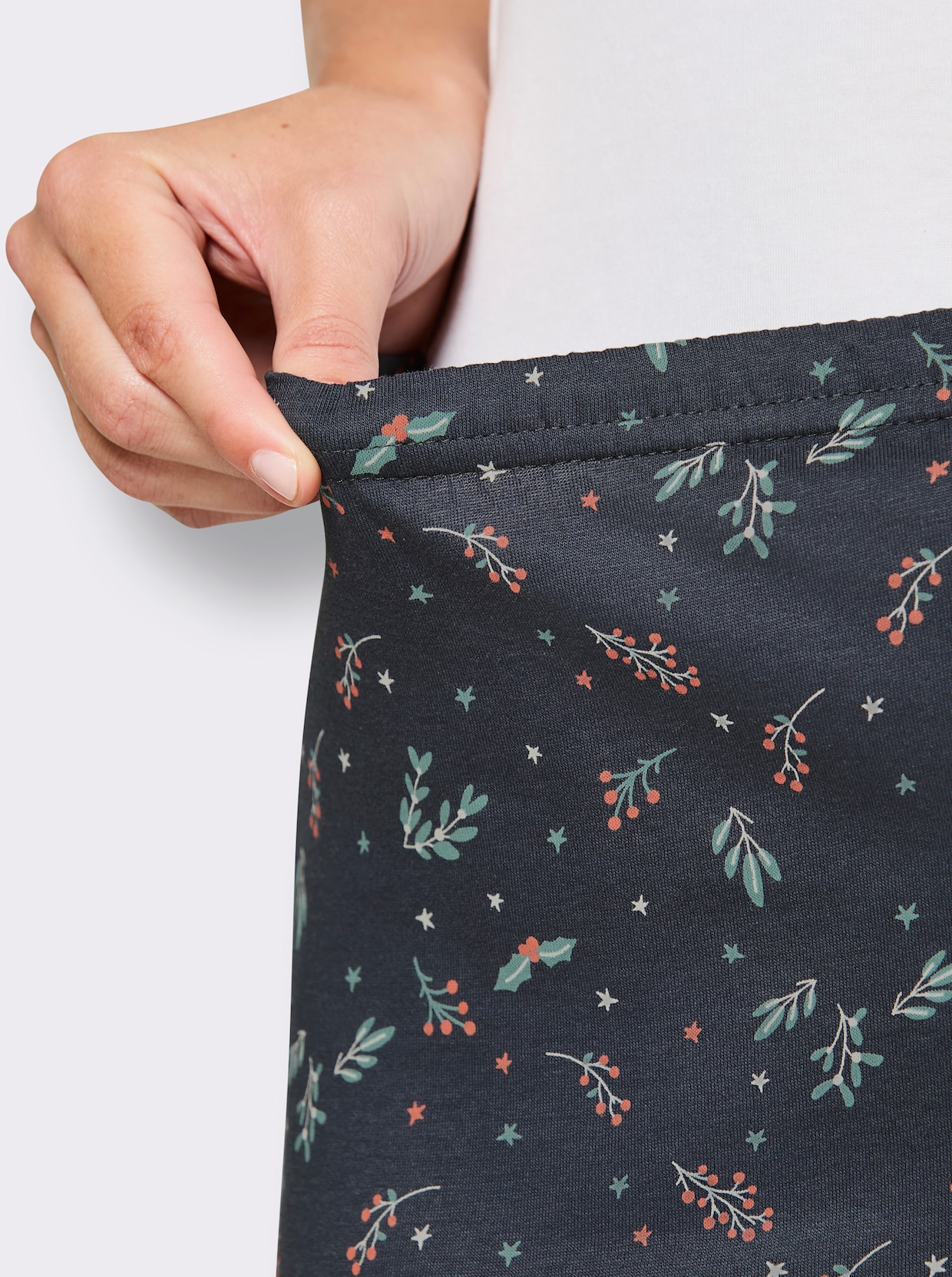 Comtessa Schlafanzughose mit Weihnachtsmotiven - jeansblau-ozean-bedruckt