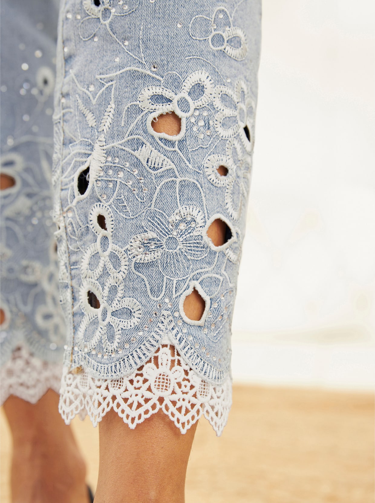 heine Jean 7/8 - bleu blanchi