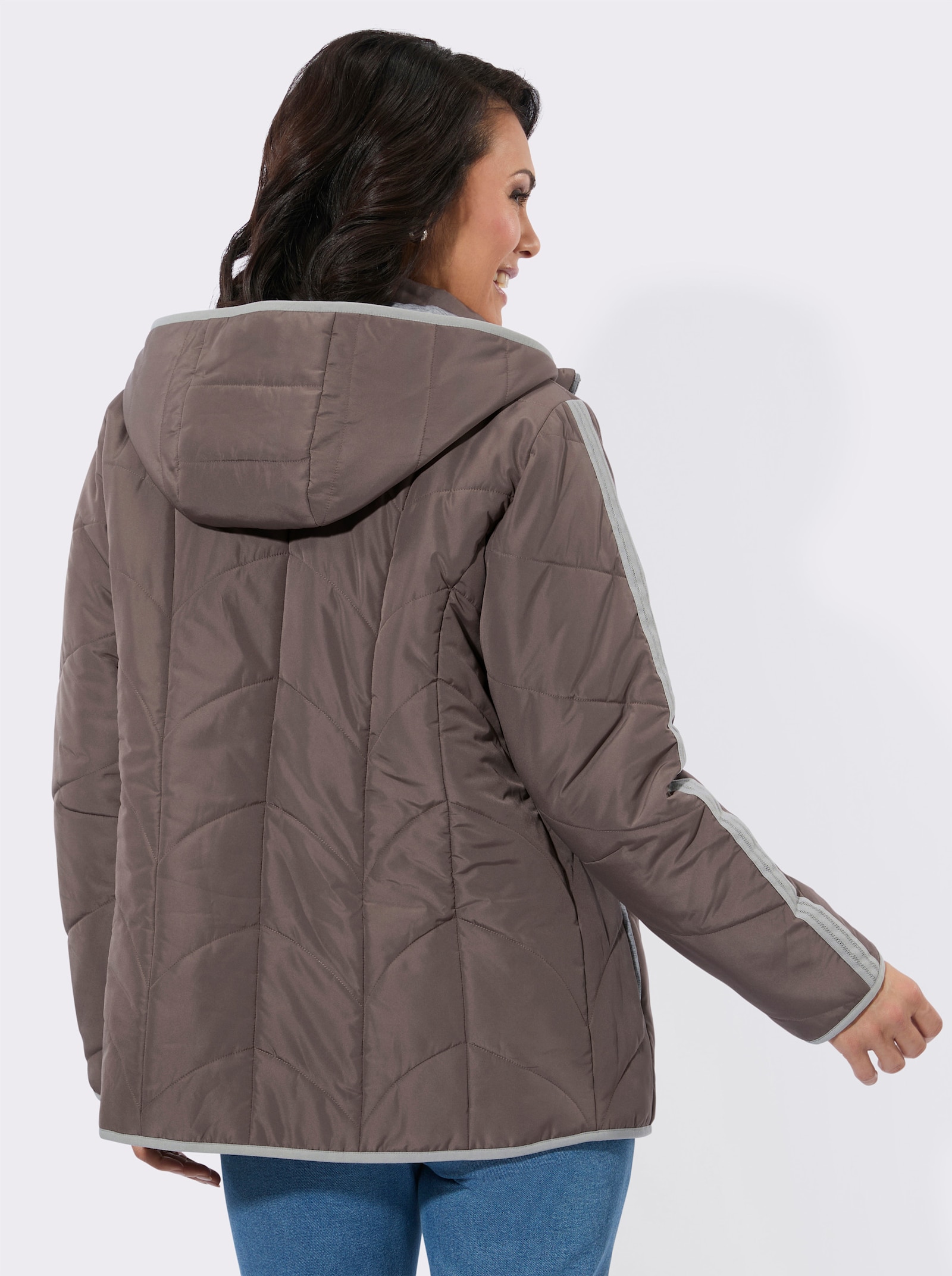 Steppjacke mit Innentasche - dunkeltaupe