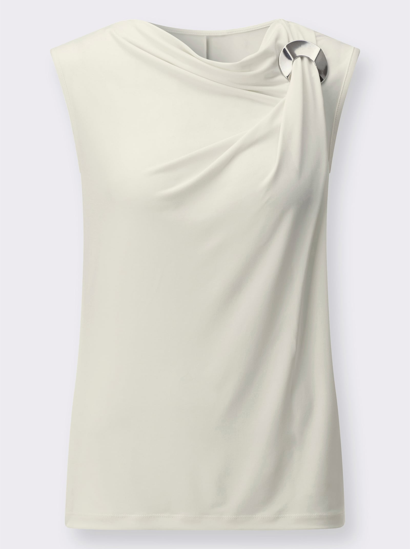  Shirttop mit Schmuckspange - champagner