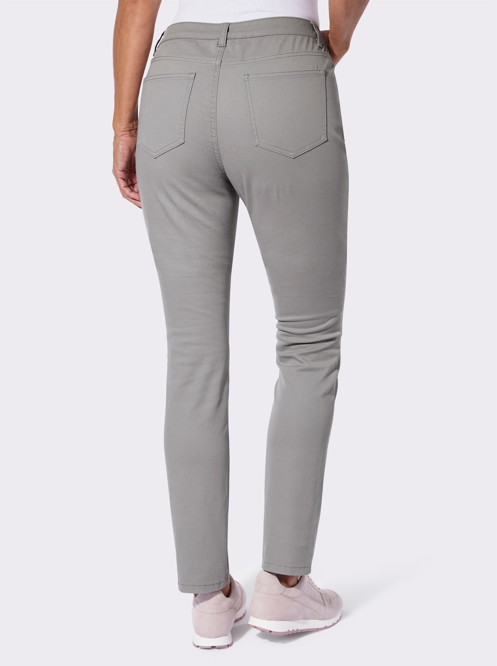 5-Pocket-Jeans mit Ziernähten - steingrau