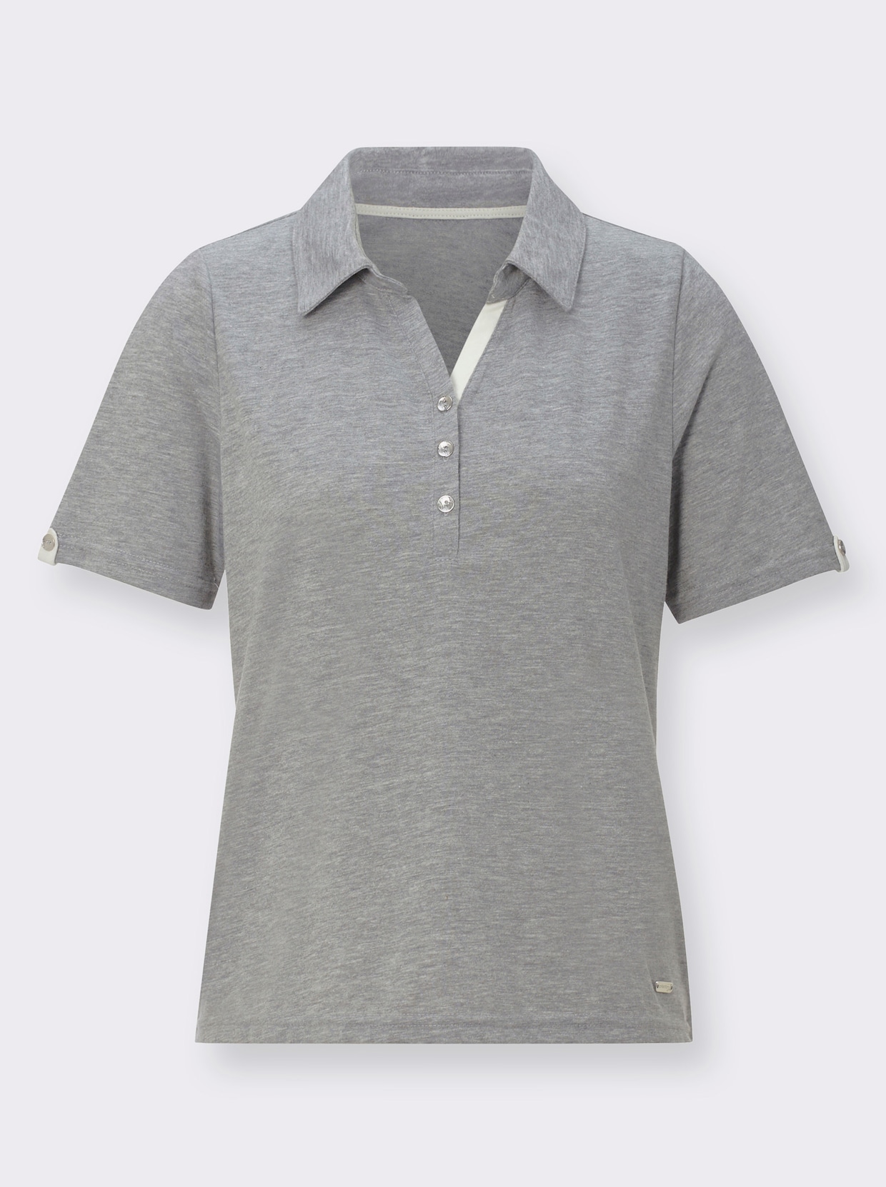 Poloshirt - grau-meliert