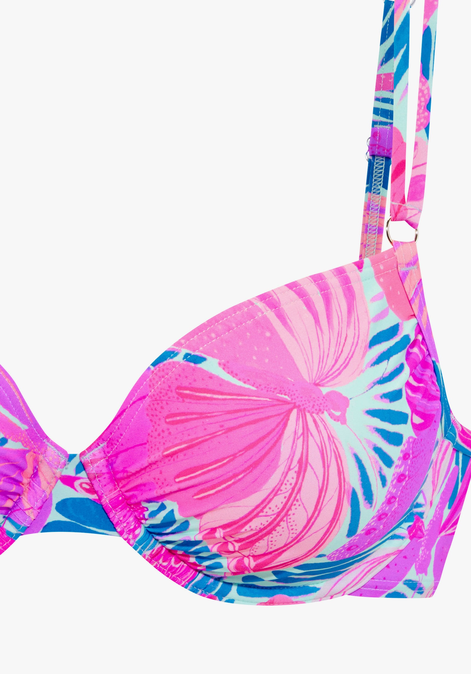 Sunseeker Bügel-Bikini-Top - pink-blau bedruckt