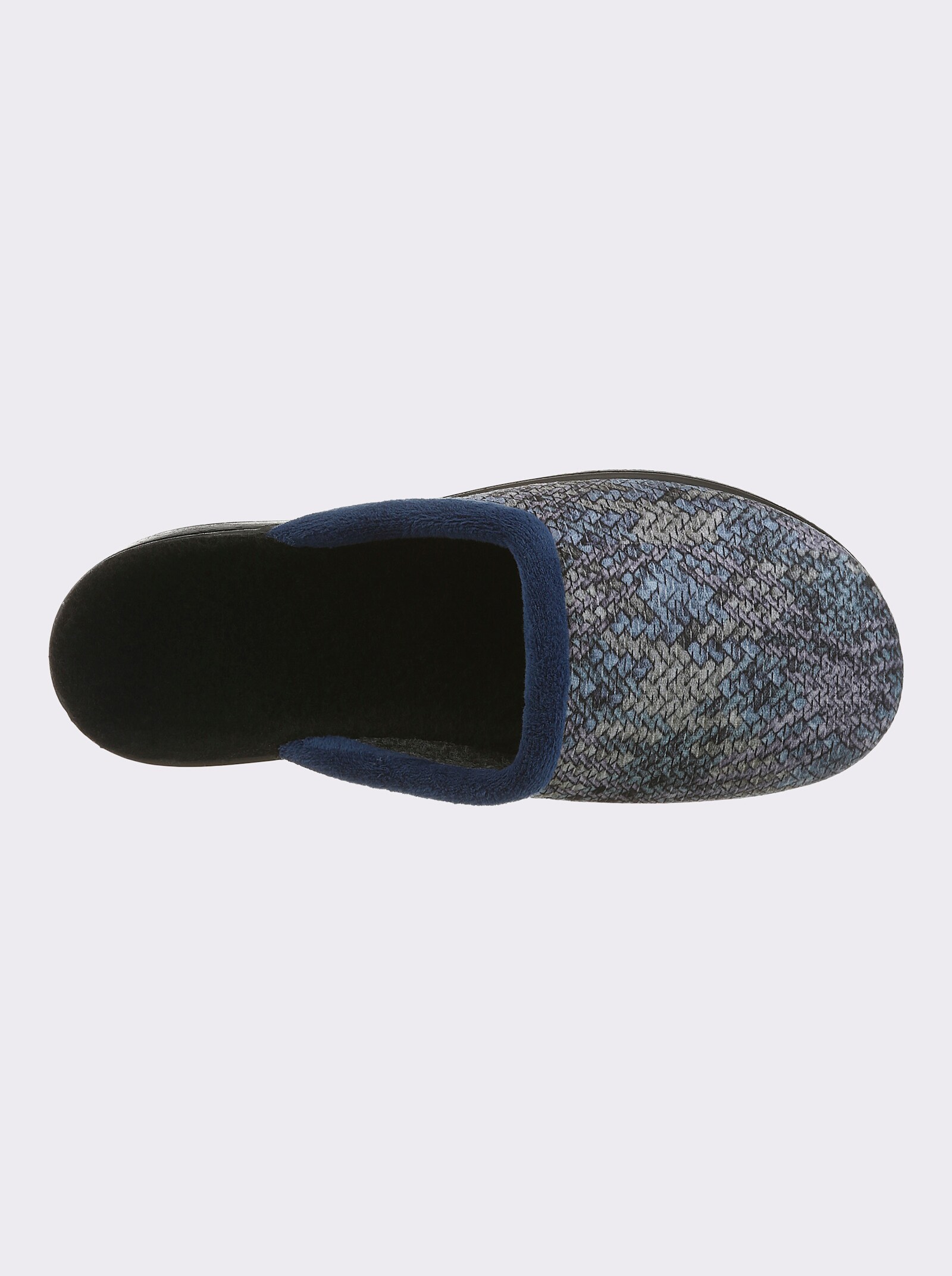 Pantoffel mit Innenausstattung aus Filz - marine-gemustert