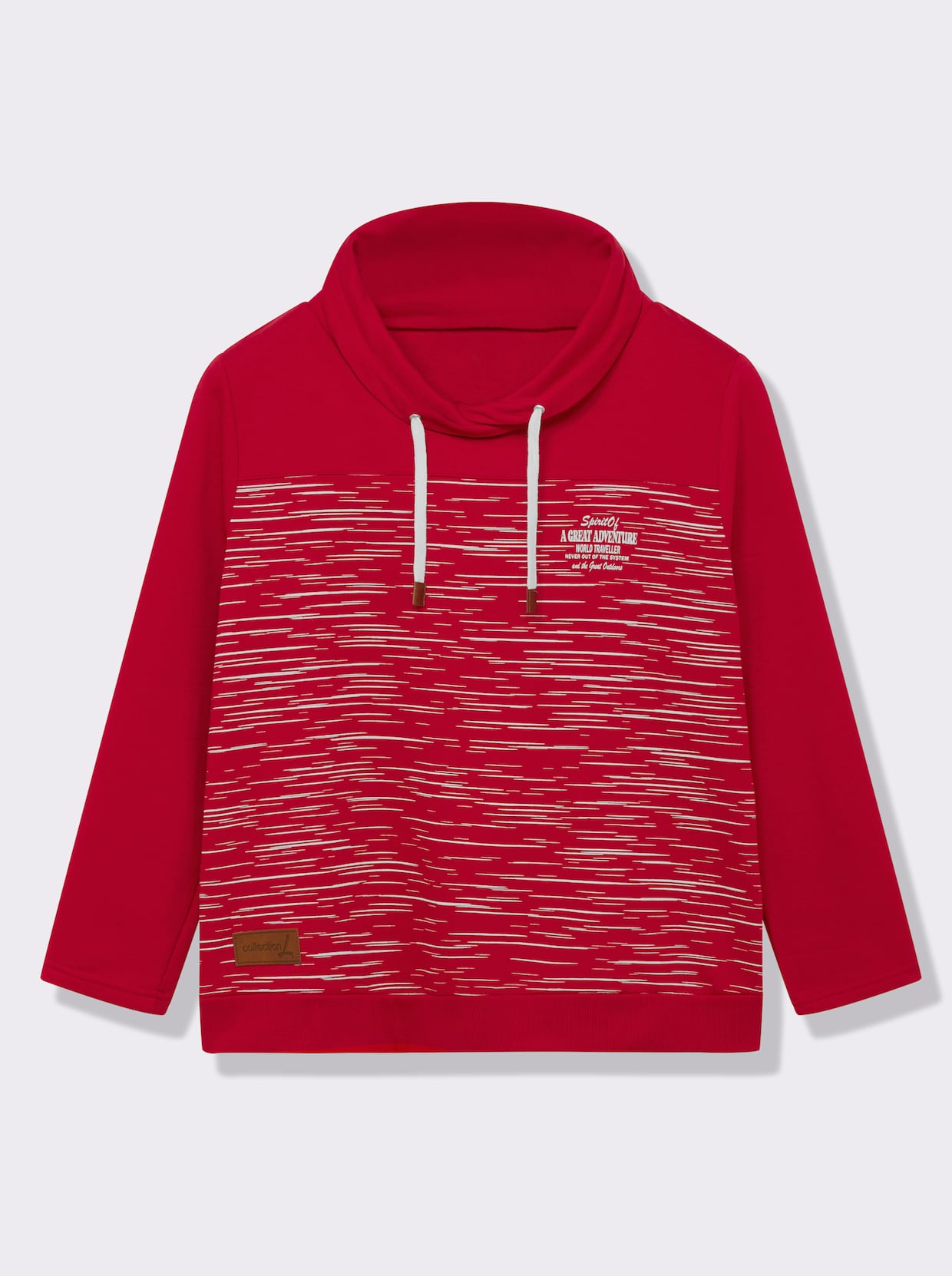 Sweatshirt aus innen angerautem Baumwoll-Mix - rot-bedruckt