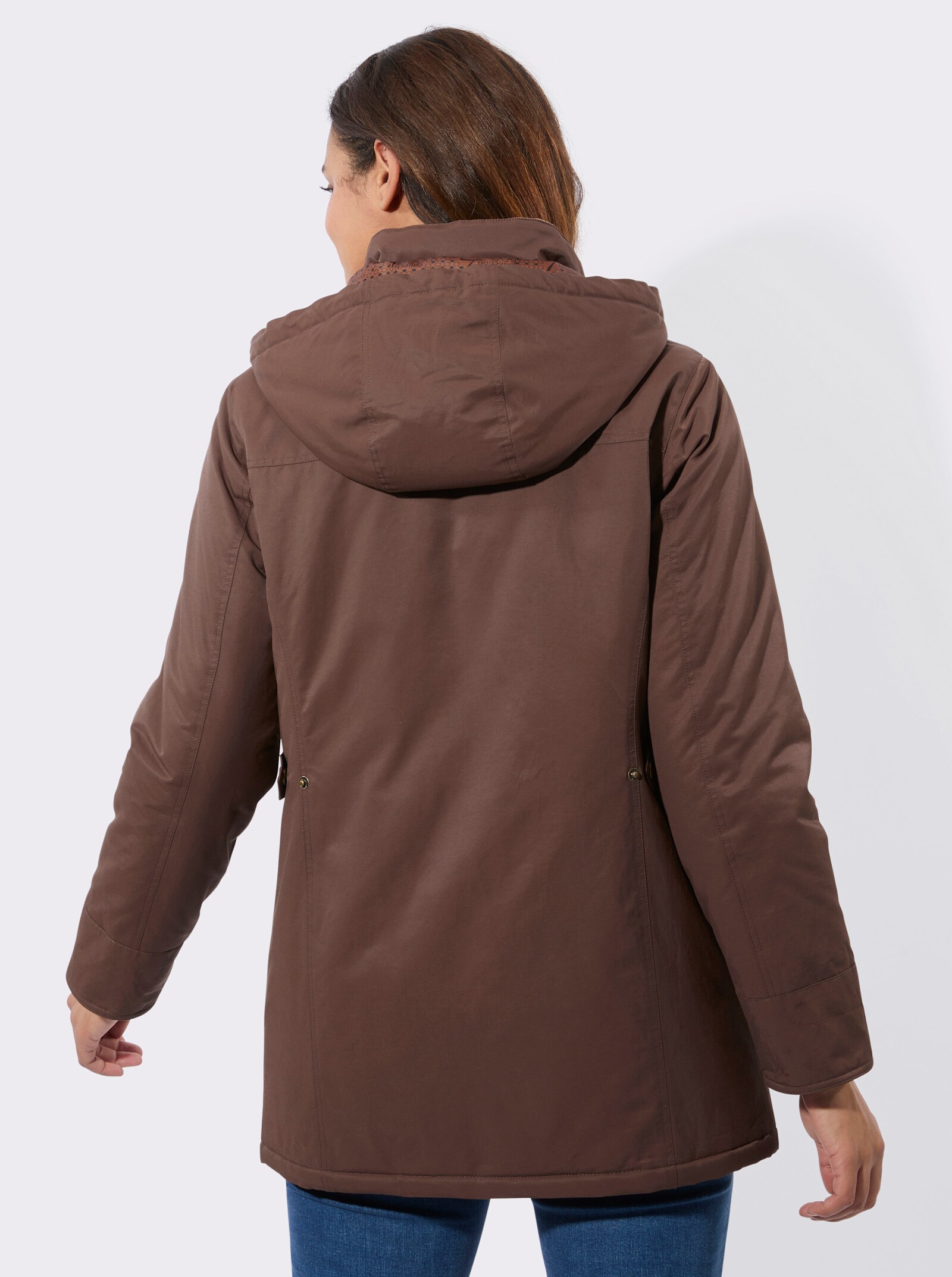 Canvasjacke mit Stehkragen - schoko