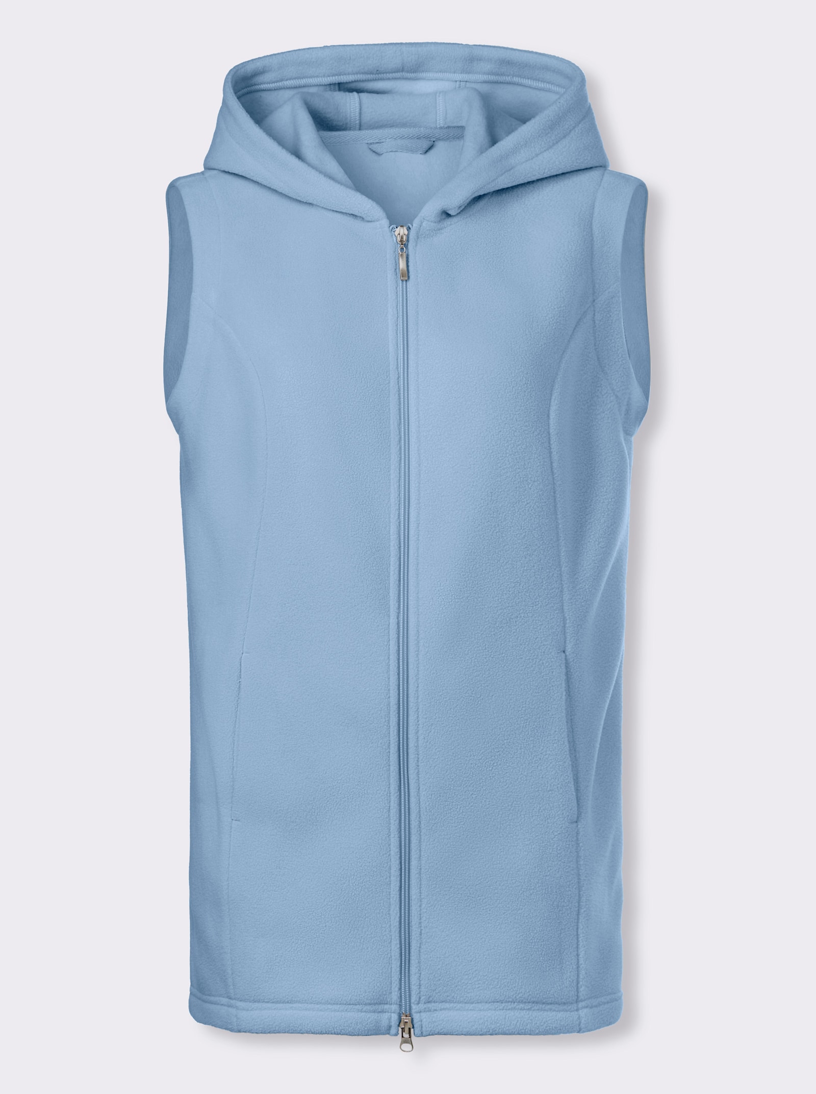 Fleeceweste mit 2-Wege-Reißverschluss - eisblau