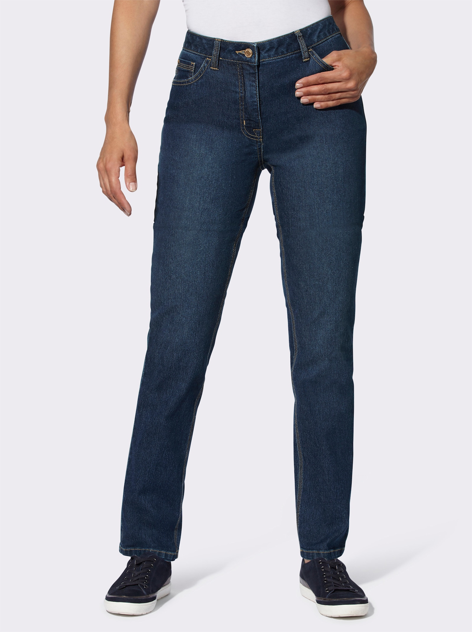 5-Pocket-Jeans mit Bauch-weg-Effekt - blue-stone-washed