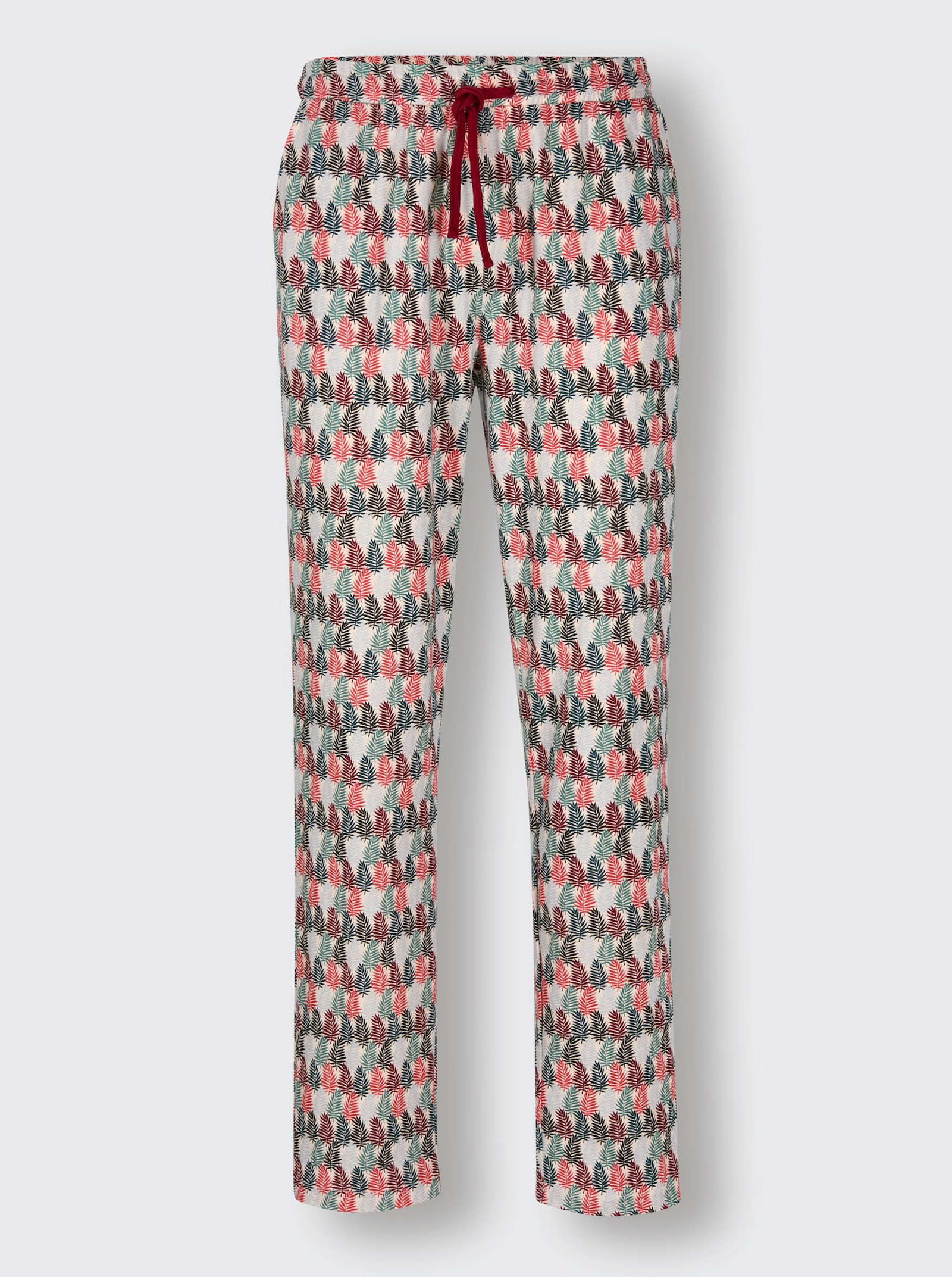 wäschepur men Schlafanzug - dunkelrot-petrol-bedruckt