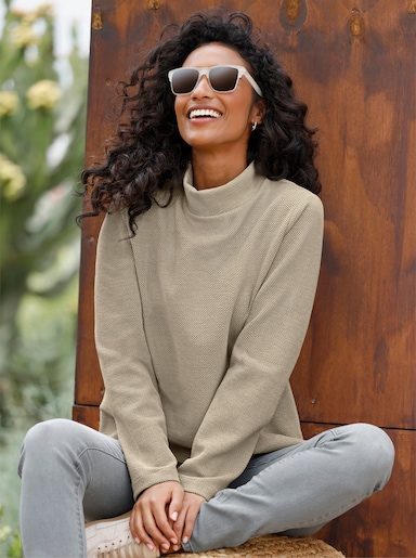 heine Sweatshirt in Melange-Optik - sand