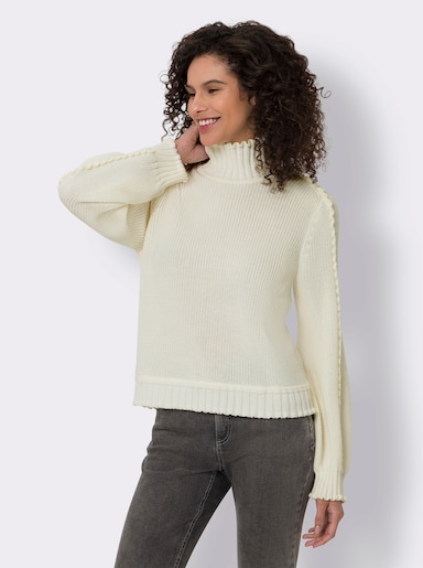 heine Stehkragenpullover im Grobstrick - ecru