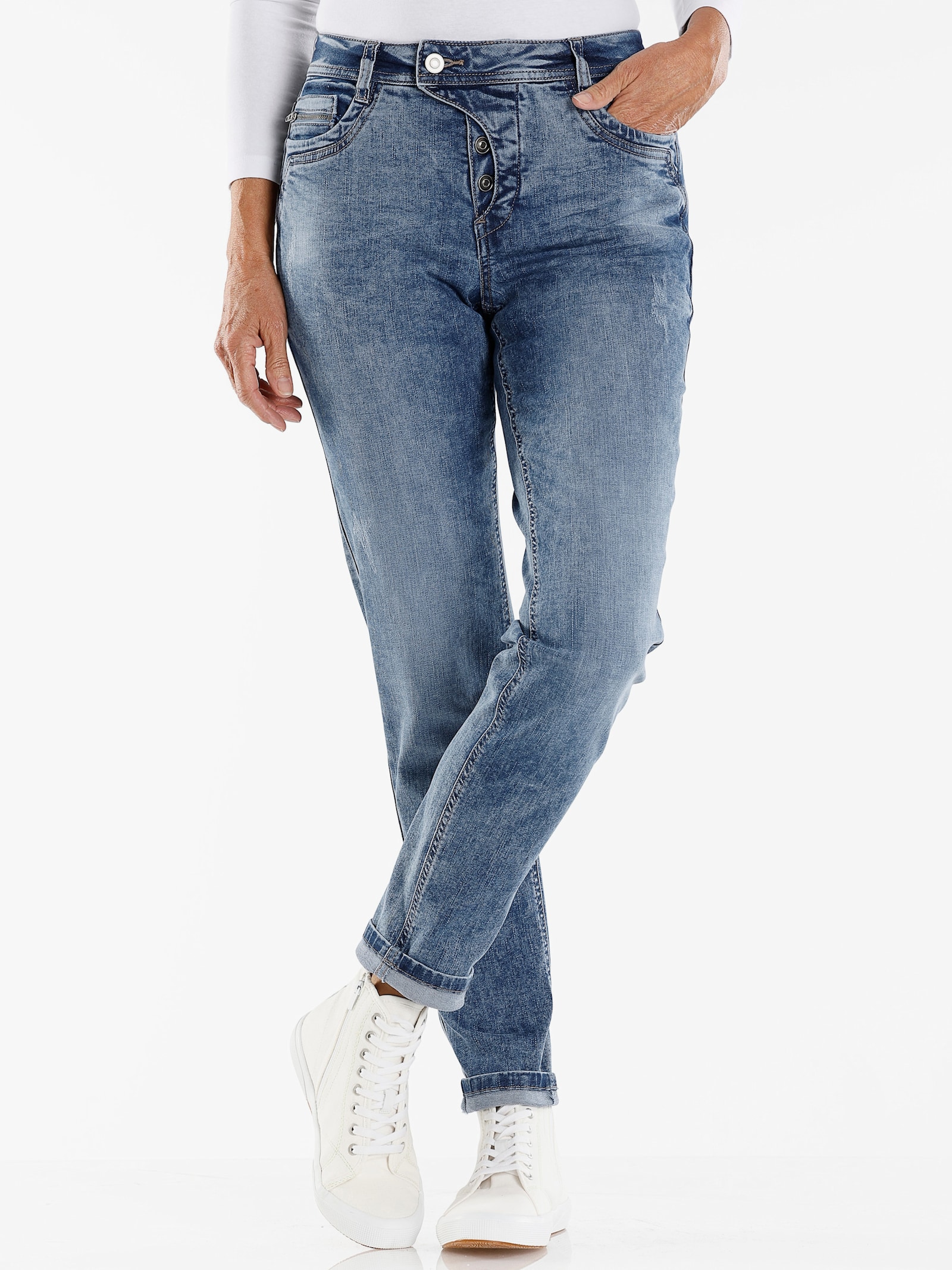 heine Jeans mit Reißverschlusstasche - blue-bleached