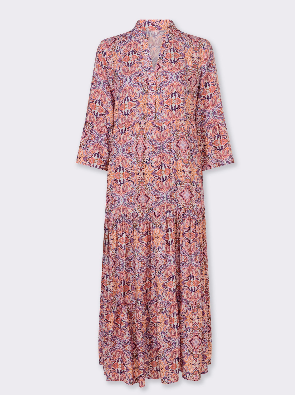 heine Stufenkleid - ecru-rosé-bedruckt
