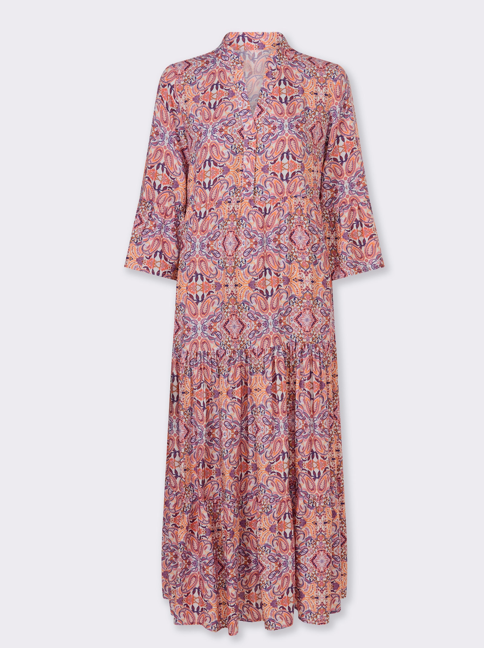 heine Stufenkleid mit Floral-Print - ecru-rosé-bedruckt