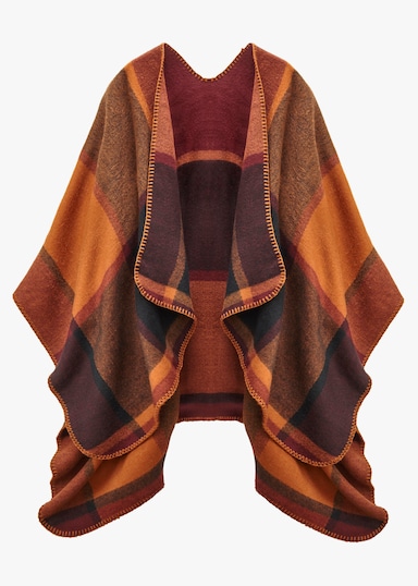 LASCANA Poncho en tricot - marron-orange