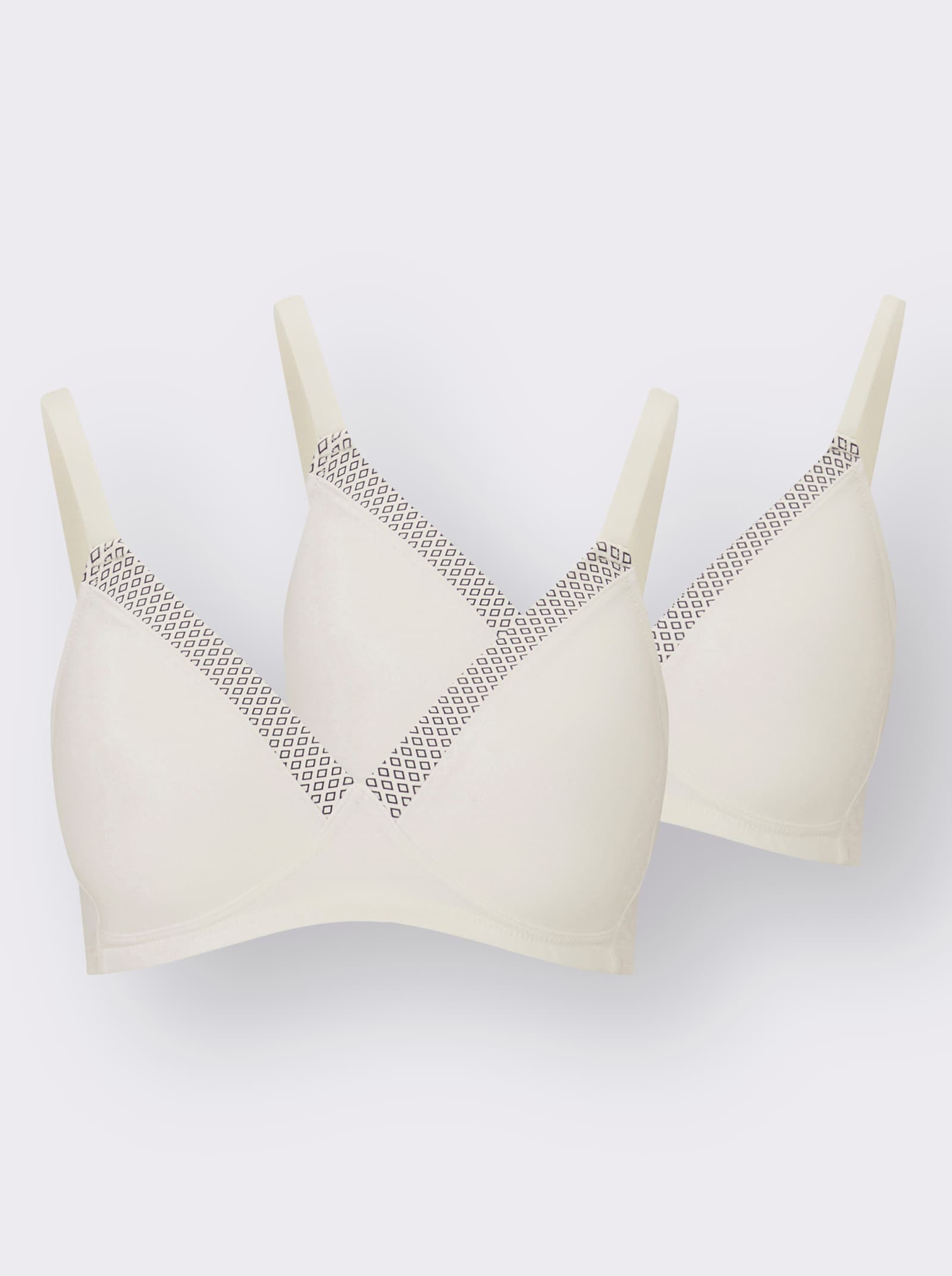 wäschepur T-Shirt-BH ohne Bügel aus dehnbarem Material - weiss-bedruckt