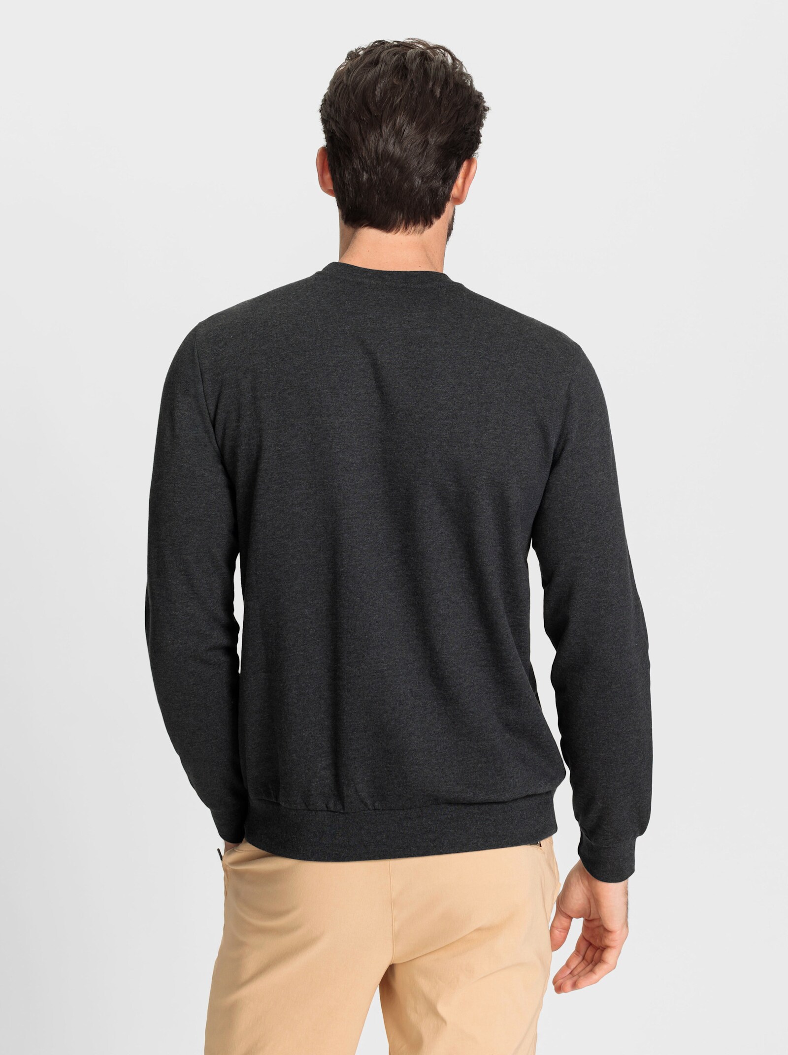 Catamaran Sports Sweatshirt, van binnen warm opgeruwd - grafiet gemêleerd