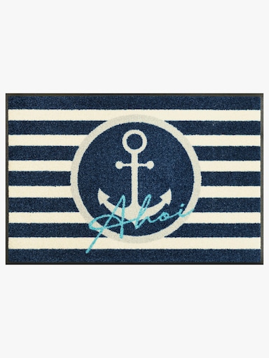 wash+dry by Kleen-Tex Fußmatte - blau-ecru